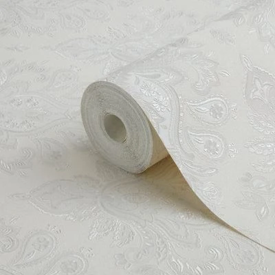 GoodHome Abeli White Russian damask Metallic effect Textured Wallpaper GoodHome Abeli White Russian Damask Metallic Effect Textured Wallpaper -trade point store goodhome abeli white russian damask metallic effect textured wallpaper3663602559924 01c