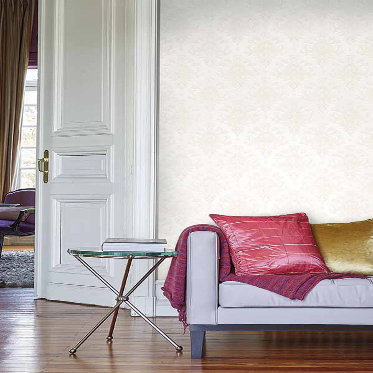 GoodHome Abeli White Russian damask Metallic effect Textured Wallpaper GoodHome Abeli White Russian Damask Metallic Effect Textured Wallpaper -trade point store goodhome abeli white russian damask metallic effect textured wallpaper3663602559924 02i