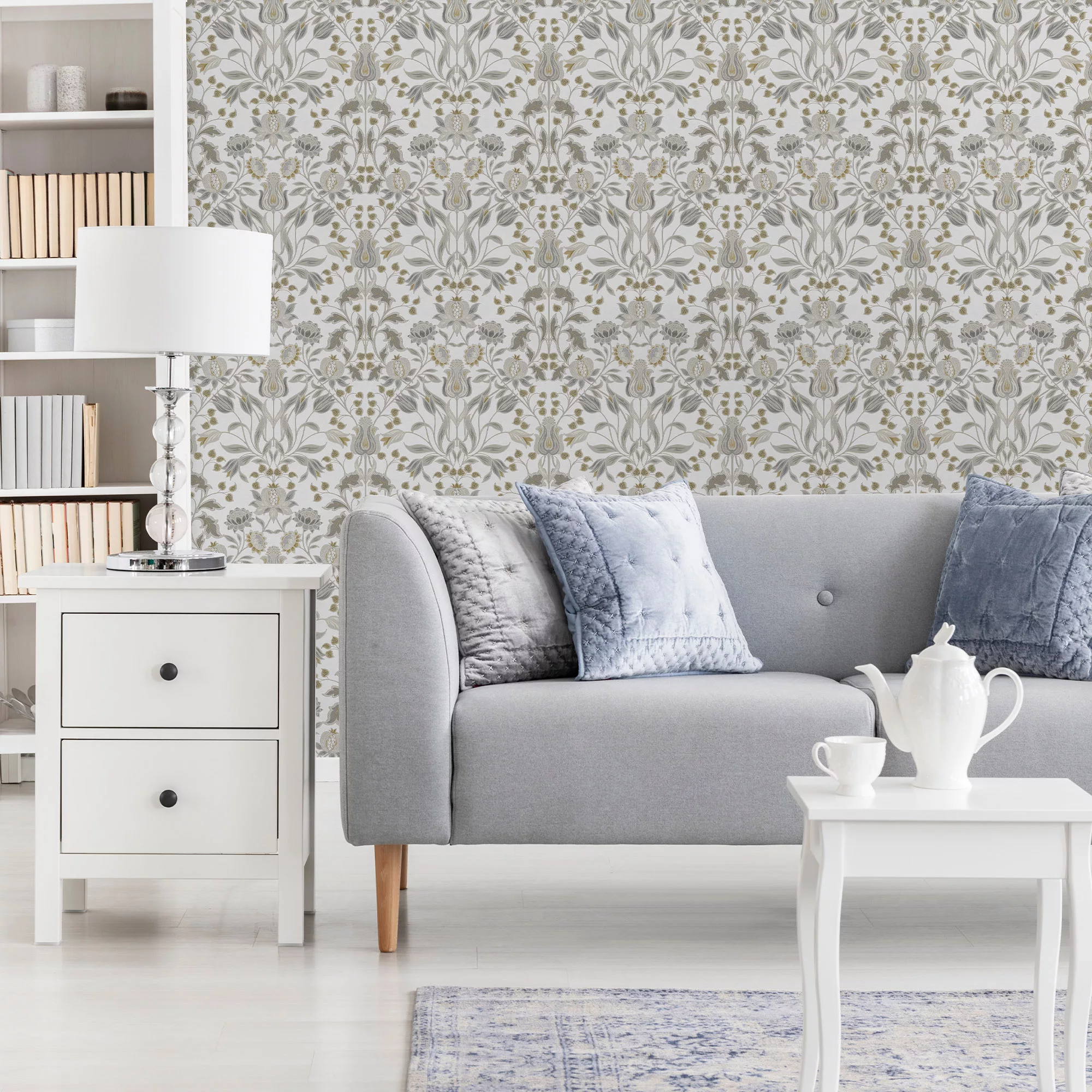 GoodHome Acuama Grey & yellow Ornamental Metallic effect Textured Wallpaper GoodHome Acuama Grey & Yellow Ornamental Metallic Effect Textured Wallpaper -trade point store goodhome acuama grey yellow ornamental metallic effect textured wallpaper5059340408446 21i