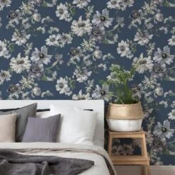 GoodHome Amazo Blue Floral Textured Wallpaper 5 GoodHome Amazo Blue Floral Textured Wallpaper -trade point store goodhome amazo blue floral textured wallpaper5059340408491 01i