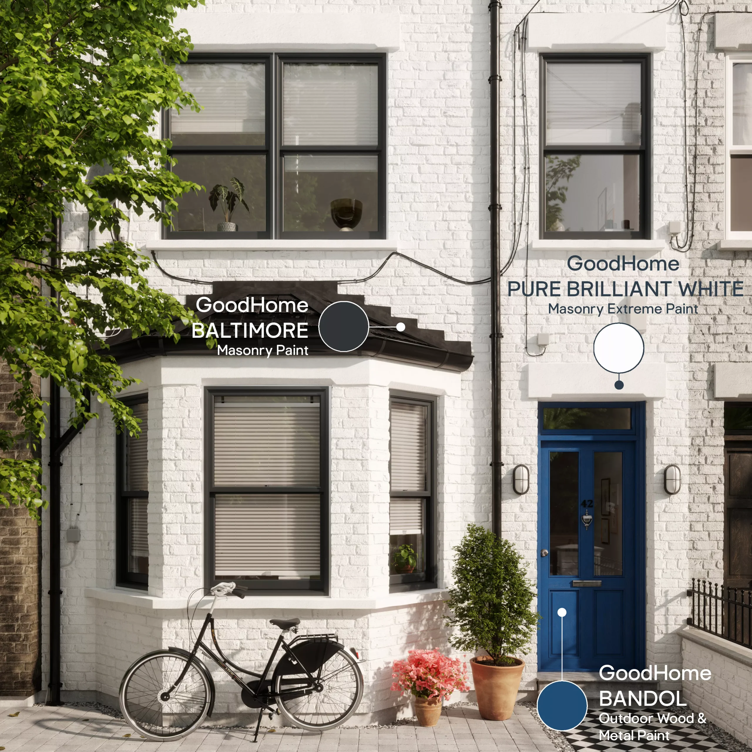 GoodHome Baltimore Smooth Matt Masonry paint, 10L Tin GoodHome Baltimore Smooth Matt Masonry Paint, 10L Tin -trade point store goodhome baltimore smooth matt masonry paint 10l tin5059340295985 19i EN 2022 scaled