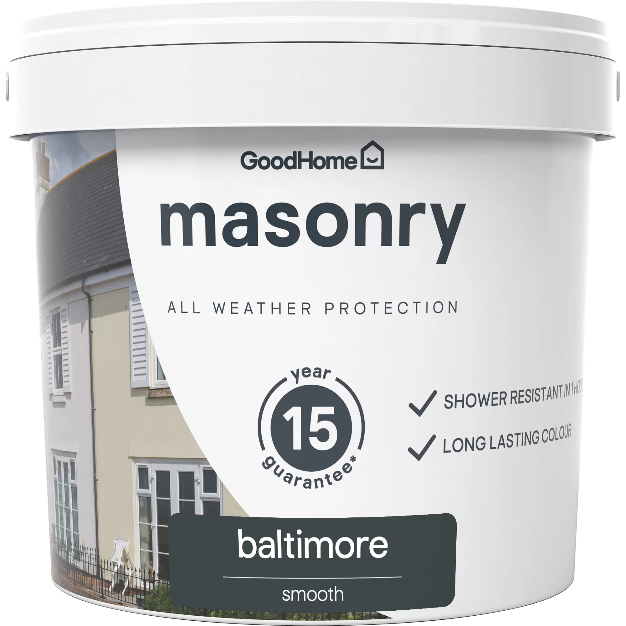 GoodHome Baltimore Smooth Matt Masonry paint, 5L Tin GoodHome Baltimore Smooth Matt Masonry Paint, 5L Tin -trade point store goodhome baltimore smooth matt masonry paint 5l tin5059340295978 02c