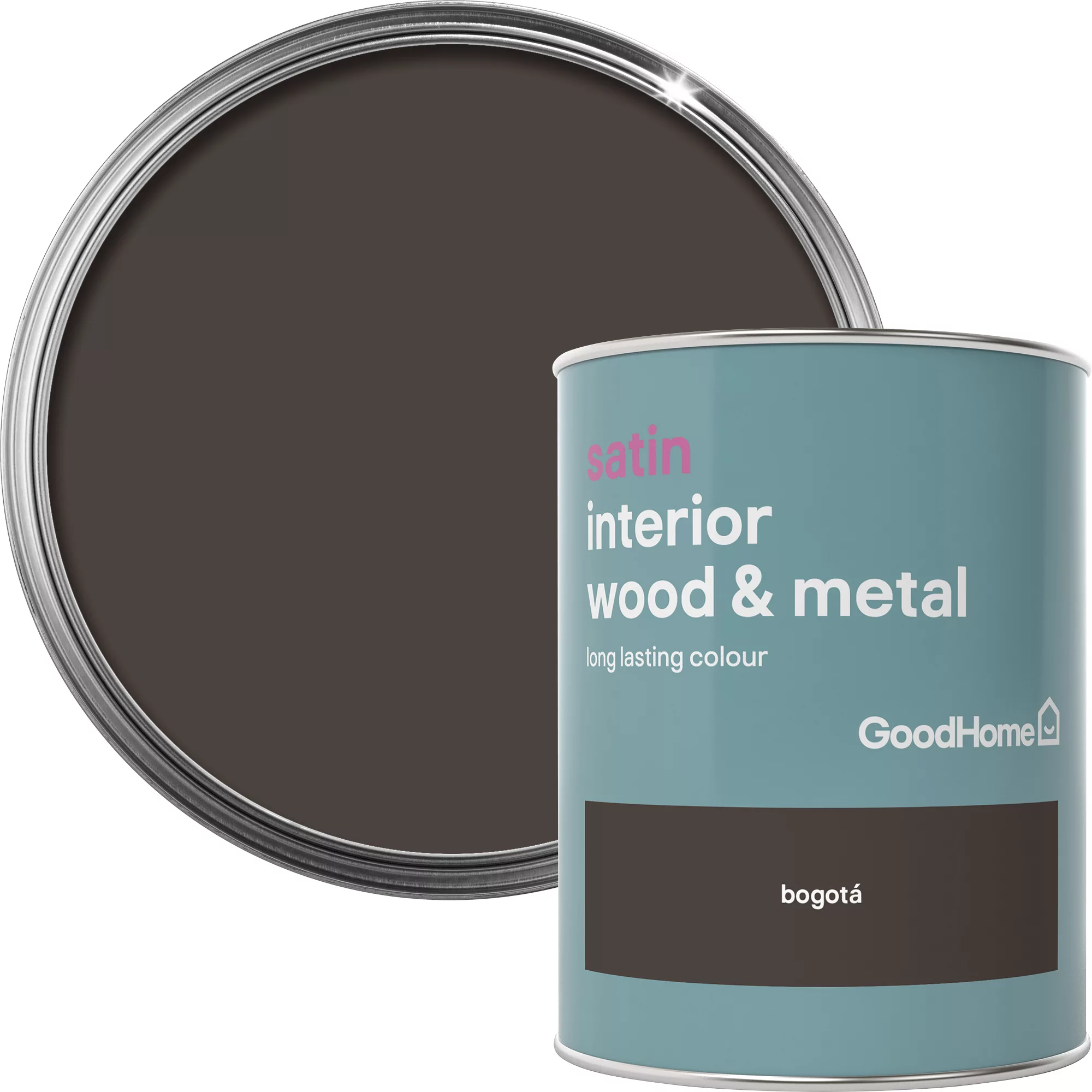 GoodHome Bogotá Satin Metal & wood paint, 750ml GoodHome Bogotá Satin Metal & Wood Paint, 750ml -trade point store goodhome bogota satin metal wood paint 750ml5036581059378 37c BQ