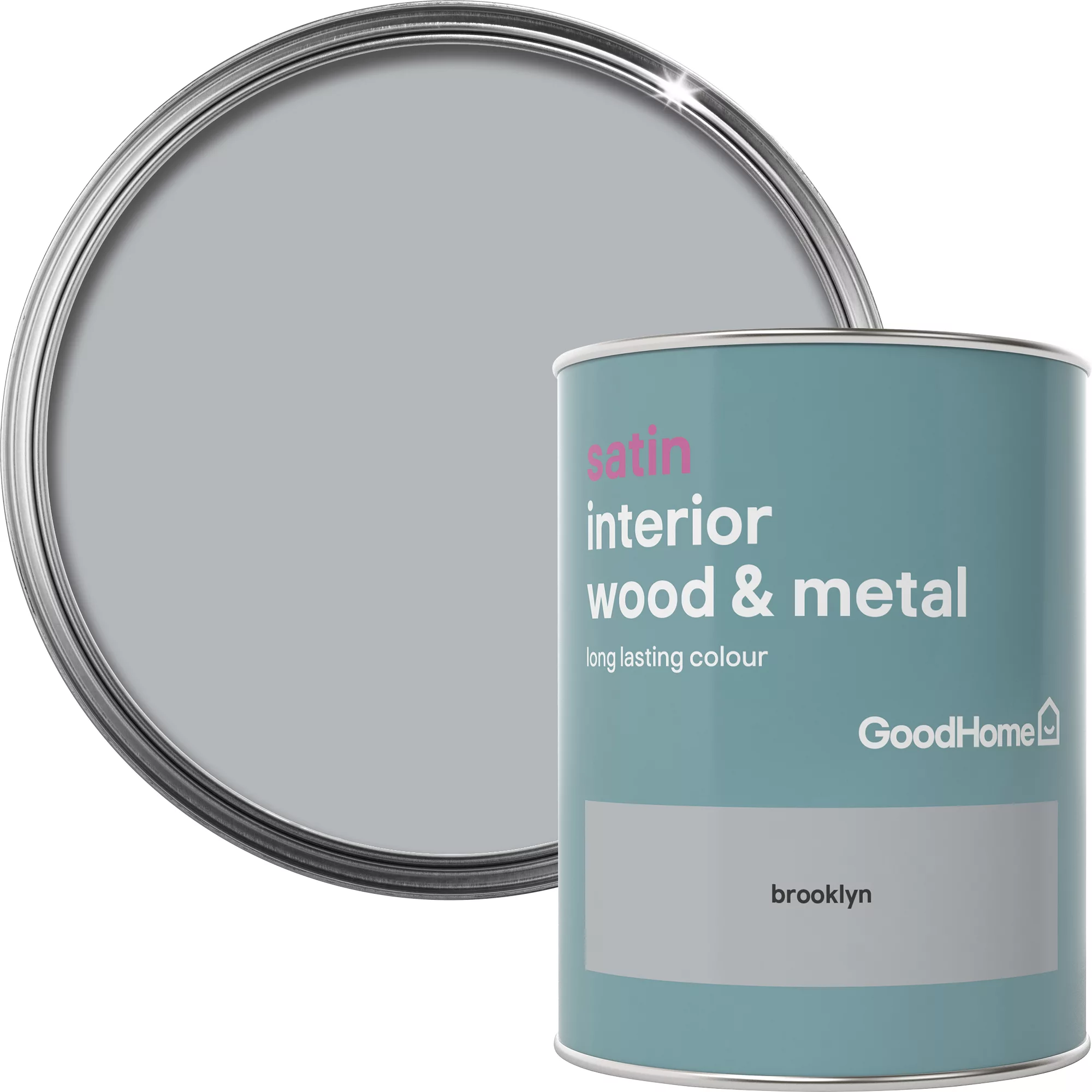 GoodHome Brooklyn Satin Metal & wood paint, 750ml GoodHome Brooklyn Satin Metal & Wood Paint, 750ml -trade point store goodhome brooklyn satin metal wood paint 750ml5036581059439 37c BQ
