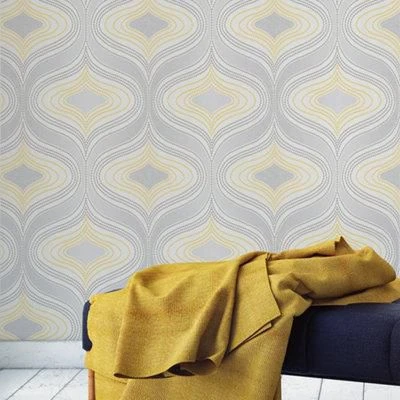 GoodHome Calveley Grey & yellow Diamond Glitter & mica effect Textured Wallpaper GoodHome Calveley Grey & Yellow Diamond Glitter & Mica Effect Textured Wallpaper -trade point store goodhome calveley grey yellow diamond glitter mica effect textured wallpaper5059340410616 01i