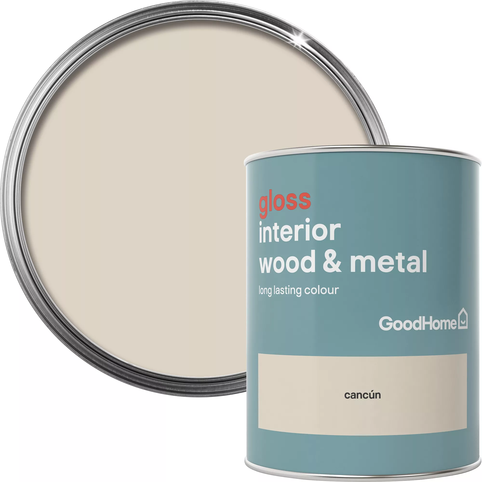 GoodHome Cancún Gloss Metal & wood paint, 750ml GoodHome Cancún Gloss Metal & Wood Paint, 750ml -trade point store goodhome cancun gloss metal wood paint 750ml5036581061630 37c BQ