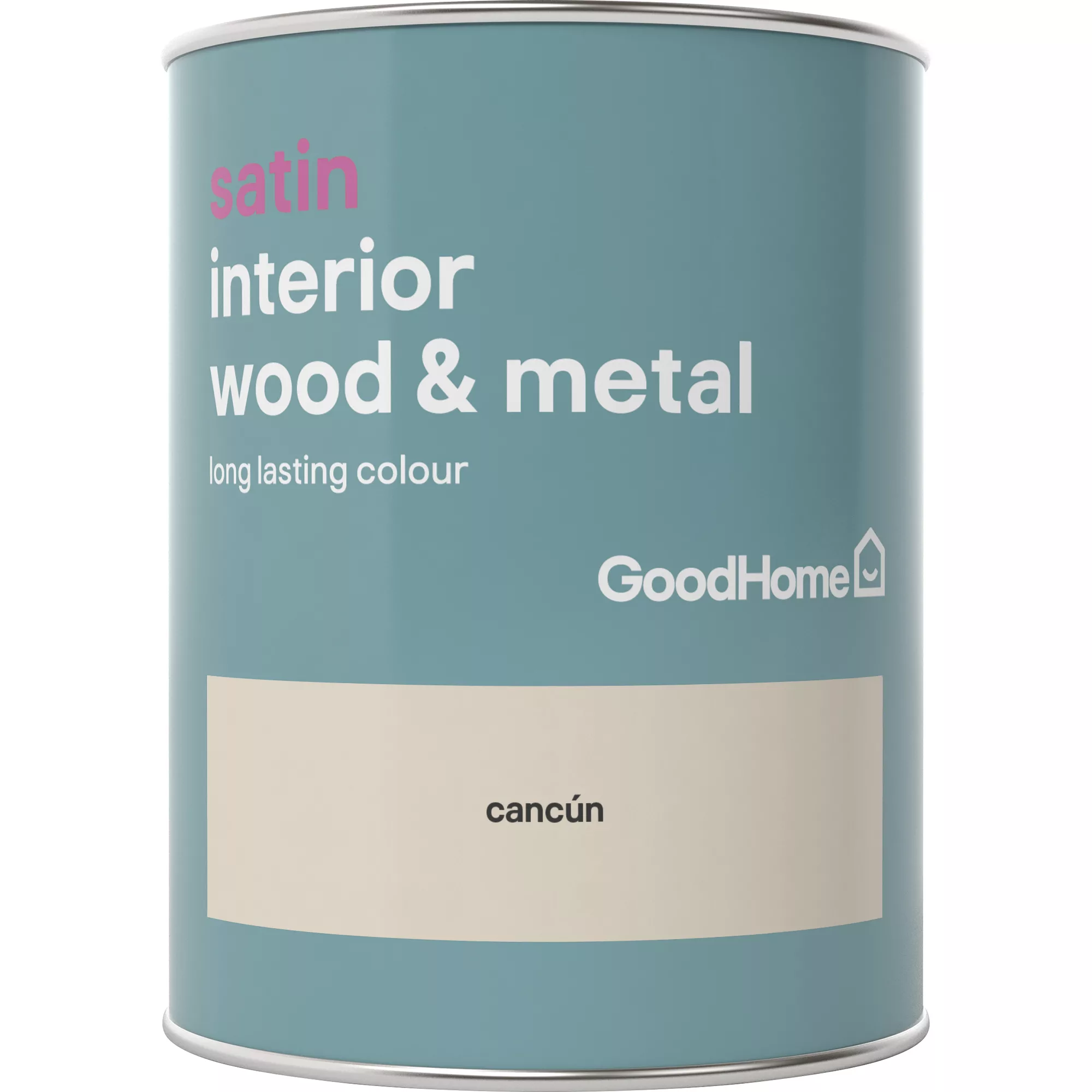 GoodHome Cancún Satin Metal & wood paint, 750ml GoodHome Cancún Satin Metal & Wood Paint, 750ml -trade point store goodhome cancun satin metal wood paint 750ml5036581059323 02c BQ