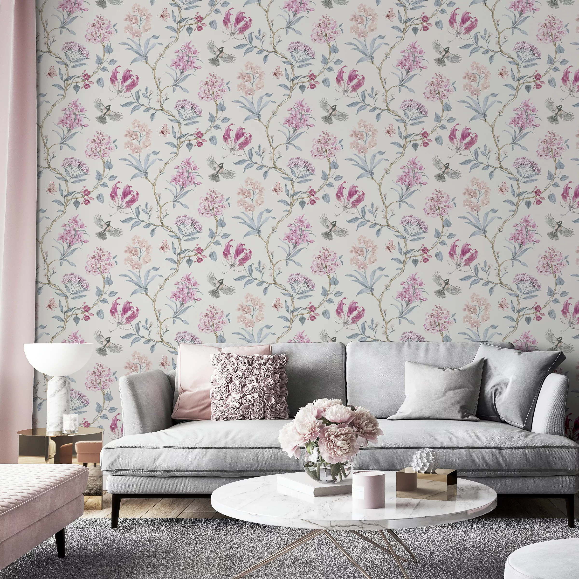GoodHome Cidon Cream & pink Floral Textured Wallpaper GoodHome Cidon Cream & Pink Floral Textured Wallpaper -trade point store goodhome cidon cream pink floral textured wallpaper5059340408903 01i