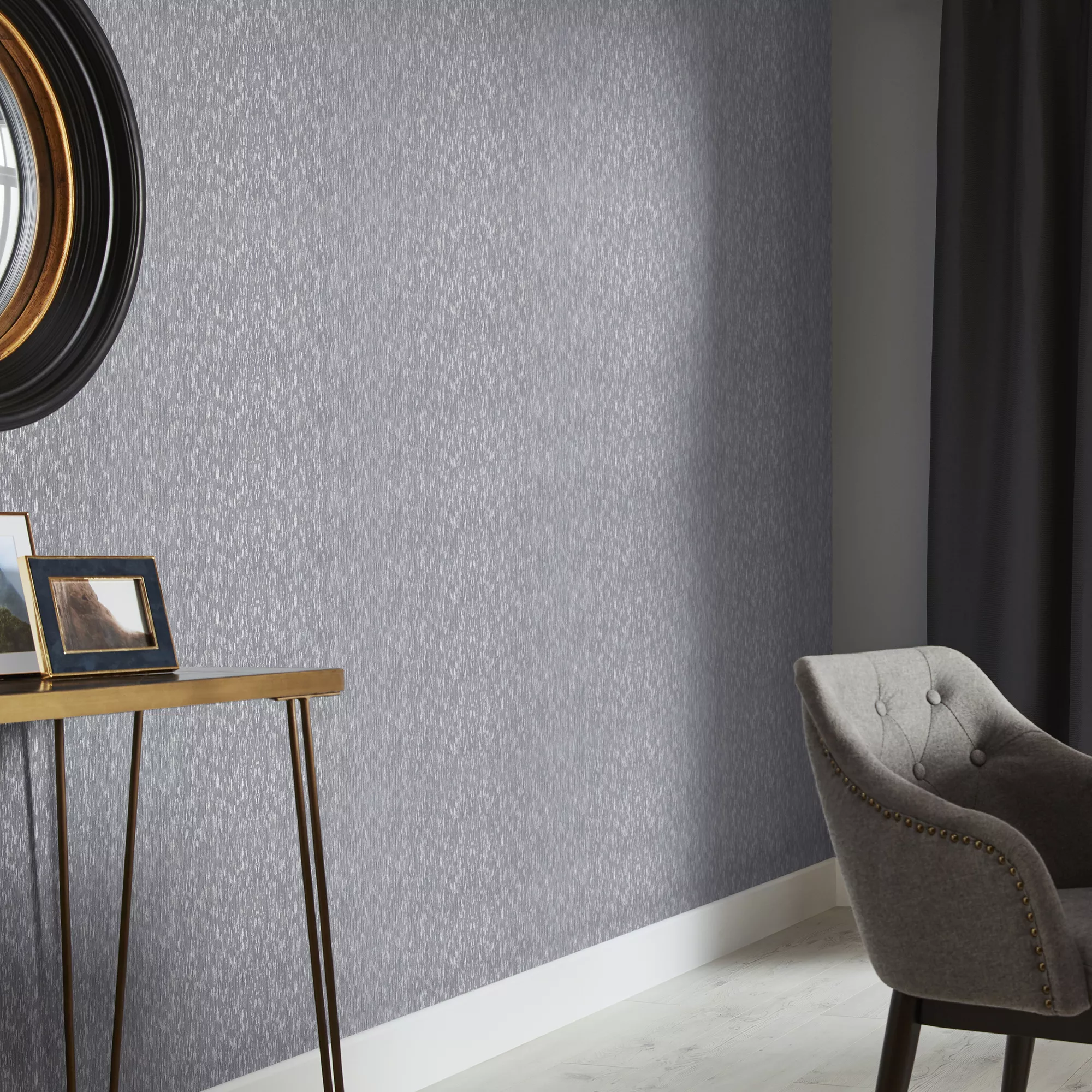 GoodHome Ciral Dark grey Striped Metallic effect Textured Wallpaper GoodHome Ciral Dark Grey Striped Metallic Effect Textured Wallpaper -trade point store goodhome ciral dark grey striped metallic effect textured wallpaper3663602559535 02i bq