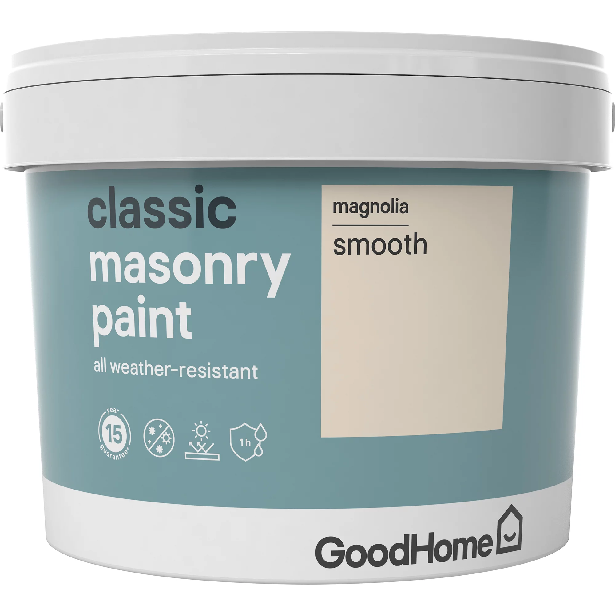 GoodHome Classic Magnolia Smooth Matt Masonry paint, 10L GoodHome Classic Magnolia Smooth Matt Masonry Paint, 10L -trade point store goodhome classic magnolia smooth matt masonry paint 10l3663602521662 08c bq