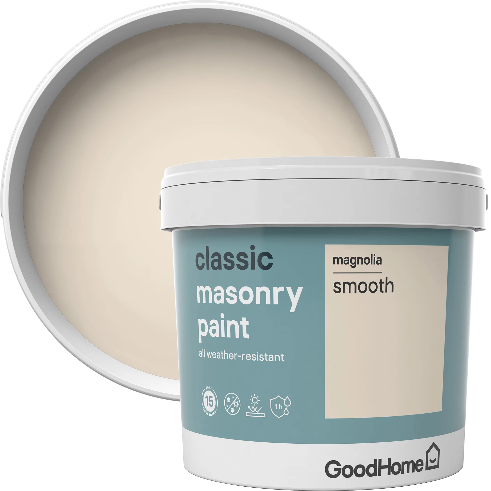 GoodHome Classic Magnolia Smooth Matt Masonry paint, 5L GoodHome Classic Magnolia Smooth Matt Masonry Paint, 5L -trade point store goodhome classic magnolia smooth matt masonry paint 5l3663602520856 02c bq