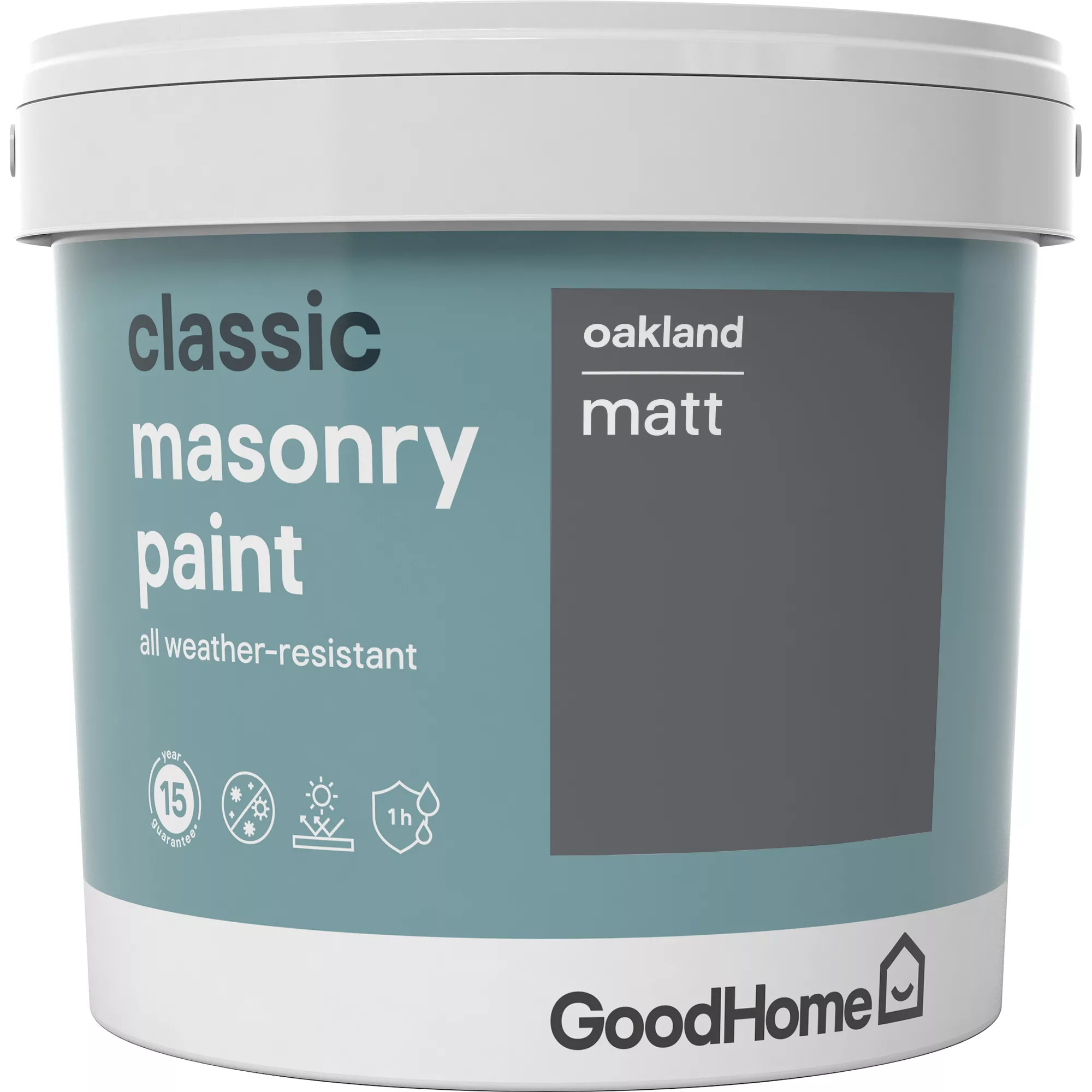 GoodHome Classic Oakland Smooth Matt Masonry paint, 5L Tin GoodHome Classic Oakland Smooth Matt Masonry Paint, 5L Tin -trade point store goodhome classic oakland smooth matt masonry paint 5l tin5059340073651 02c BQ