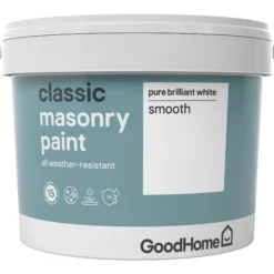 GoodHome Classic Pure Brilliant White Smooth Matt Masonry Paint, 10L 4 GoodHome Classic Pure Brilliant White Smooth Matt Masonry Paint, 10L -trade point store goodhome classic pure brilliant white smooth matt masonry paint 10l3663602521600 08c bq