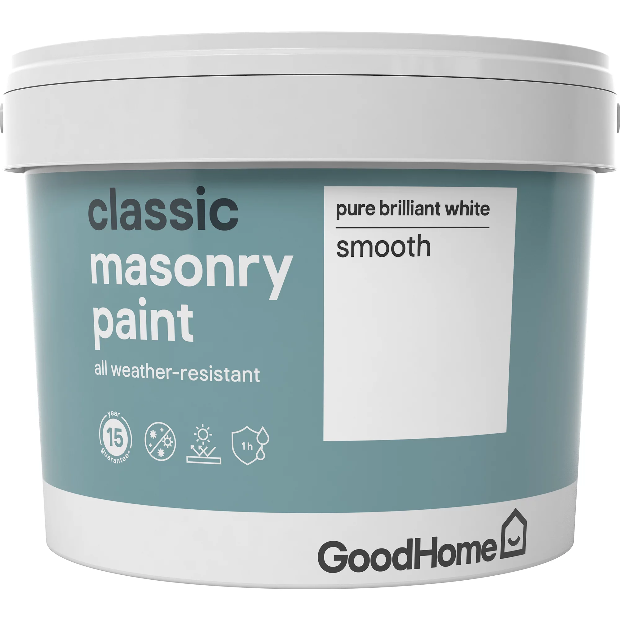 GoodHome Classic Pure brilliant white Smooth Matt Masonry paint, 10L GoodHome Classic Pure Brilliant White Smooth Matt Masonry Paint, 10L -trade point store goodhome classic pure brilliant white smooth matt masonry paint 10l3663602521600 08c bq