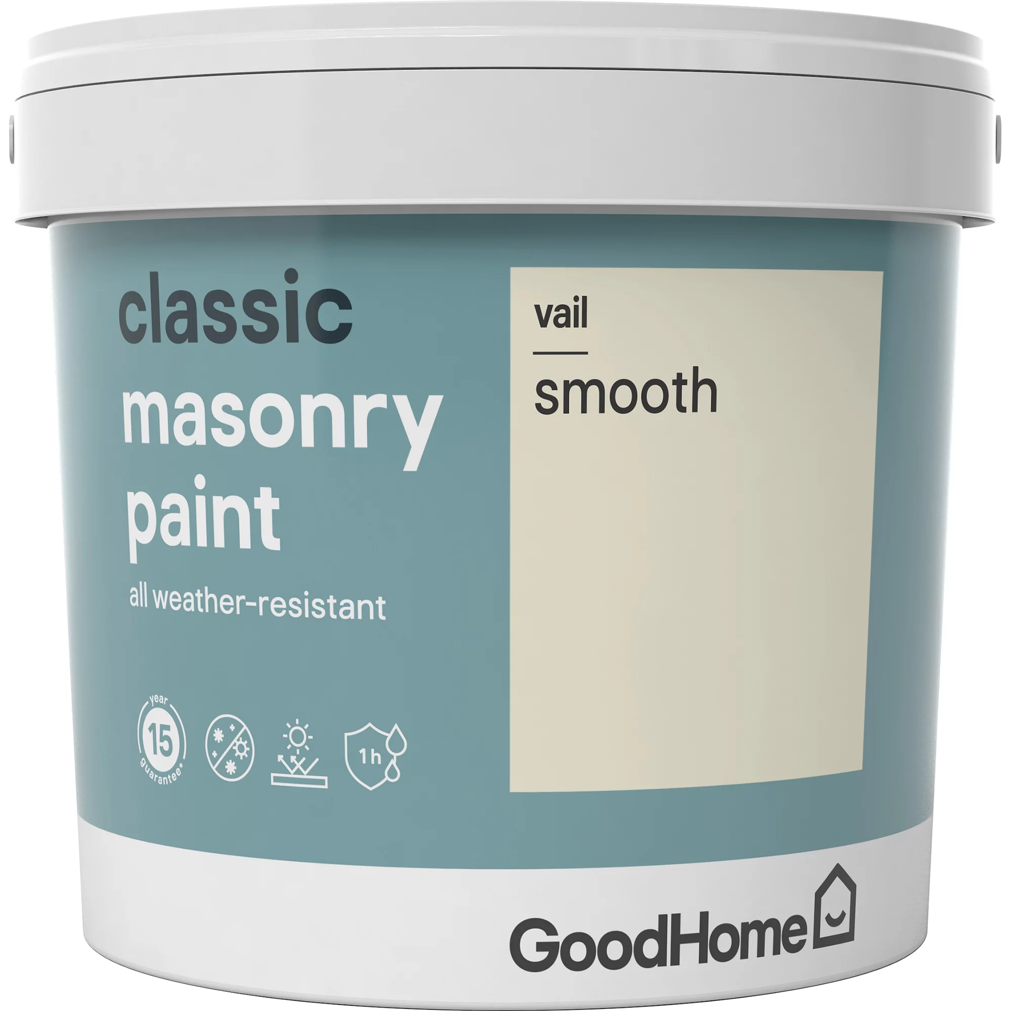 GoodHome Classic Vail Smooth Matt Masonry paint, 5L GoodHome Classic Vail Smooth Matt Masonry Paint, 5L -trade point store goodhome classic vail smooth matt masonry paint 5l3663602520917 08c bq