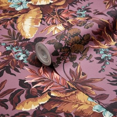 GoodHome Coleton Purple Floral Textured Wallpaper GoodHome Coleton Purple Floral Textured Wallpaper -trade point store goodhome coleton purple floral textured wallpaper5059340410241 01c