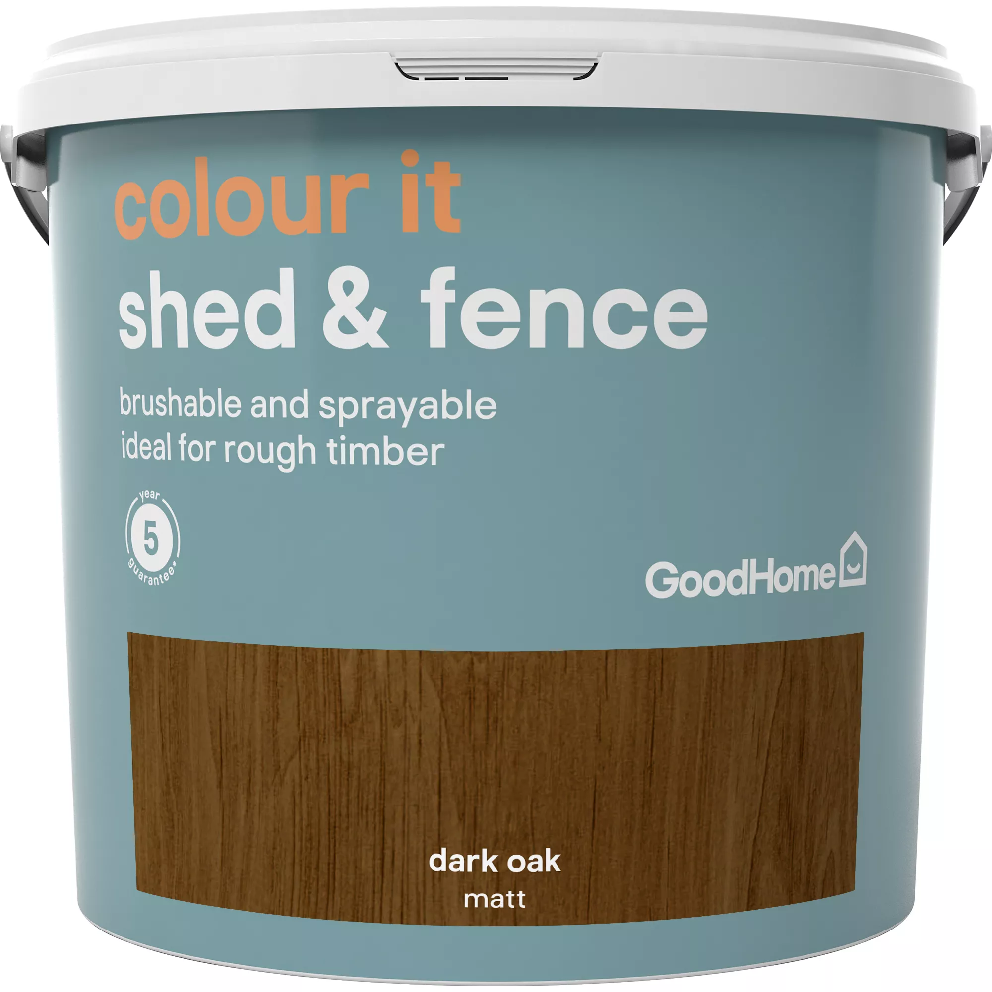 GoodHome Colour it Dark oak Matt Fence & shed Stain, 5L GoodHome Colour It Dark Oak Matt Fence & Shed Stain, 5L -trade point store goodhome colour it dark oak matt fence shed stain 5l5036581088682 02c