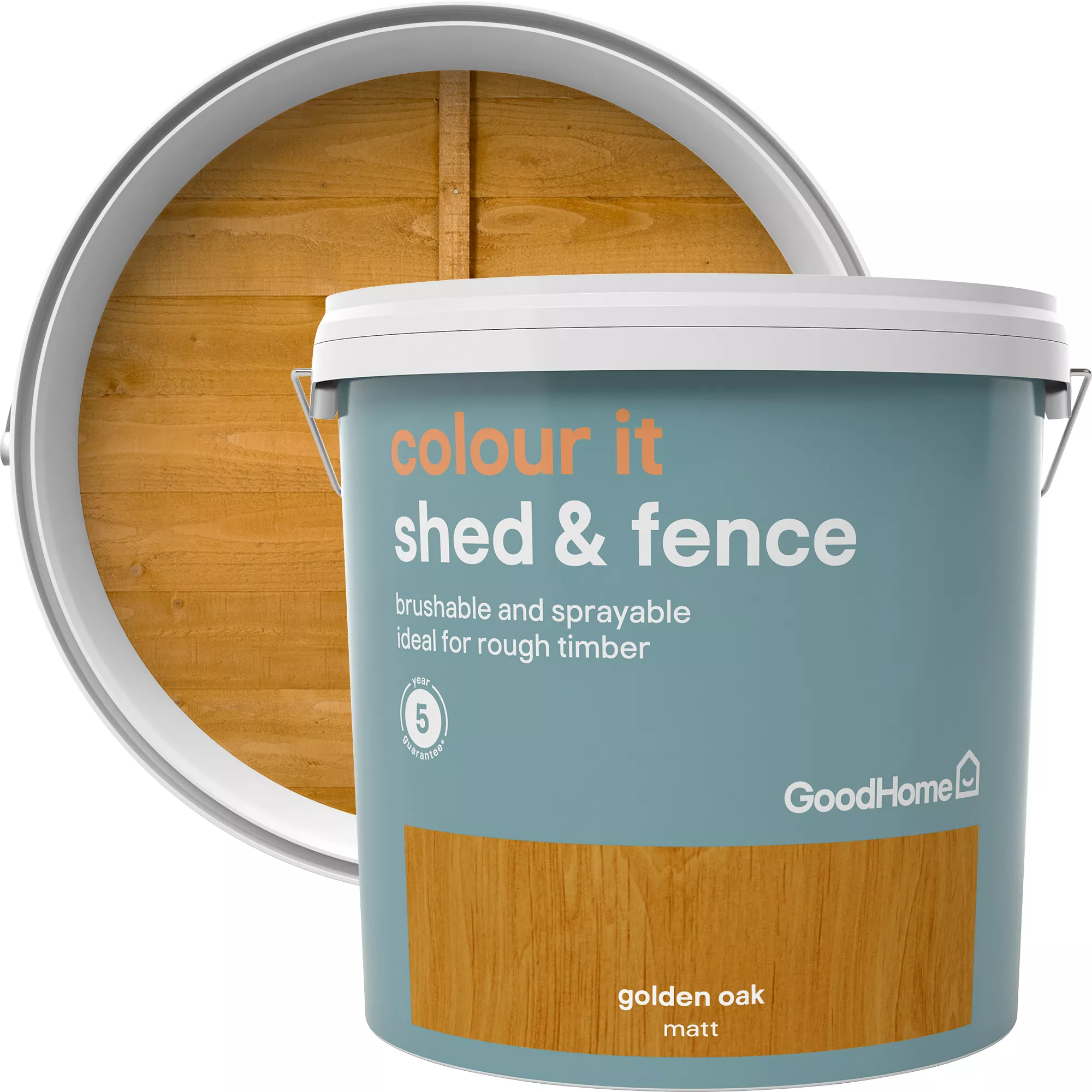 GoodHome Colour it Golden oak Matt Fence & shed Stain, 9L GoodHome Colour It Golden Oak Matt Fence & Shed Stain, 9L -trade point store goodhome colour it golden oak matt fence shed stain 9l5036581089160 37c