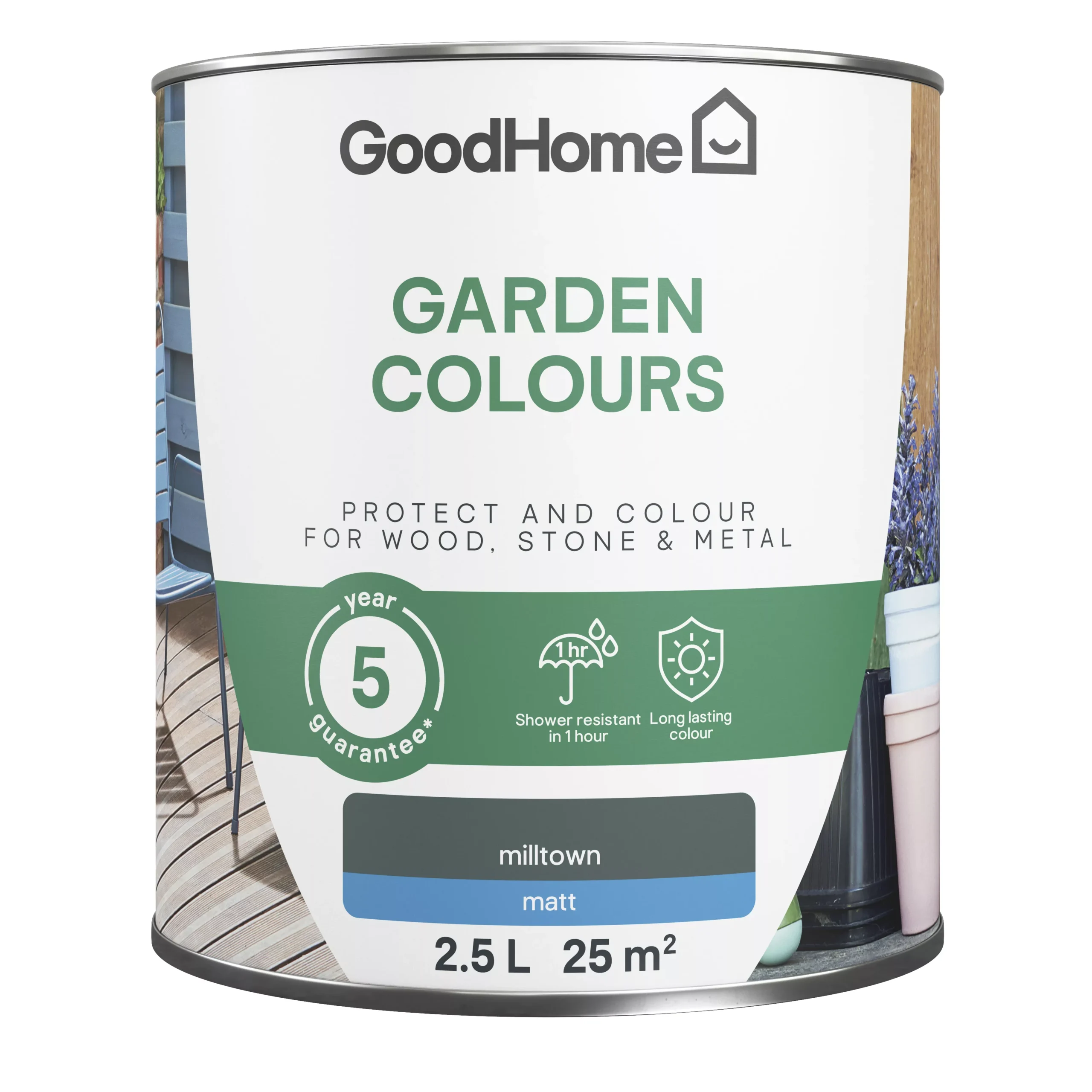 GoodHome Colour It Milltown Matt Multi-surface paint, 2.5L GoodHome Colour It Milltown Matt Multi-surface Paint, 2.5L -trade point store goodhome colour it milltown matt multi surface paint 2 5l5059340296715 02c scaled