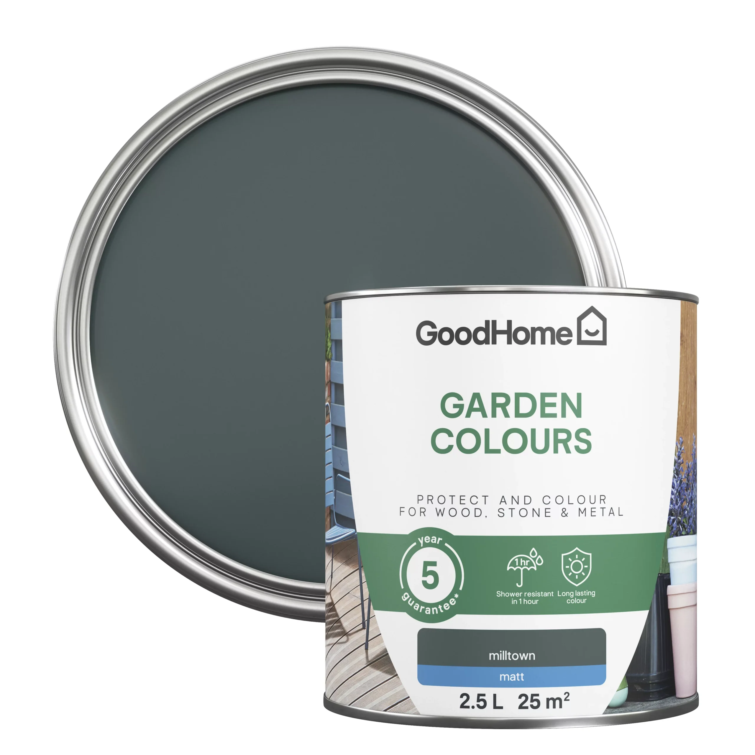 GoodHome Colour It Milltown Matt Multi-surface paint, 2.5L GoodHome Colour It Milltown Matt Multi-surface Paint, 2.5L -trade point store goodhome colour it milltown matt multi surface paint 2 5l5059340296715 21c scaled