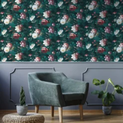 GoodHome Crewe Green Floral Smooth Wallpaper 6 GoodHome Crewe Green Floral Smooth Wallpaper -trade point store goodhome crewe green floral smooth wallpaper5059340410531 21i
