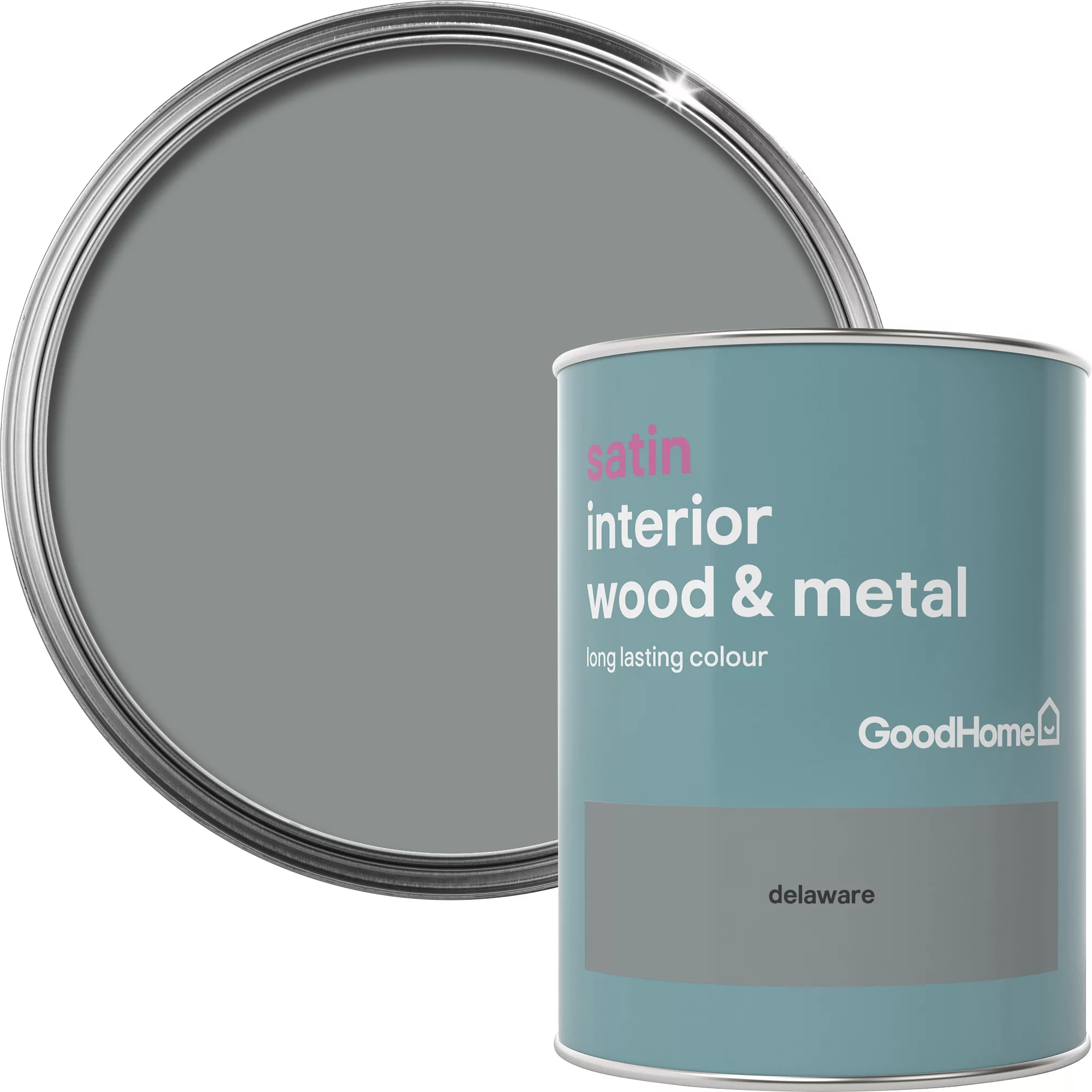 GoodHome Delaware Satin Metal & wood paint, 750ml GoodHome Delaware Satin Metal & Wood Paint, 750ml -trade point store goodhome delaware satin metal wood paint 750ml5036581059446 37c BQ