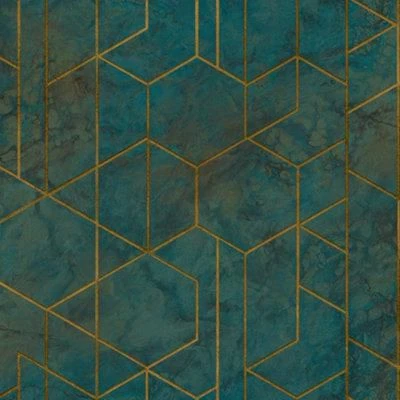 GoodHome Diap Teal Geometric Metallic effect Textured Wallpaper GoodHome Diap Teal Geometric Metallic Effect Textured Wallpaper -trade point store goodhome diap teal geometric metallic effect textured wallpaper5059340409023 36c