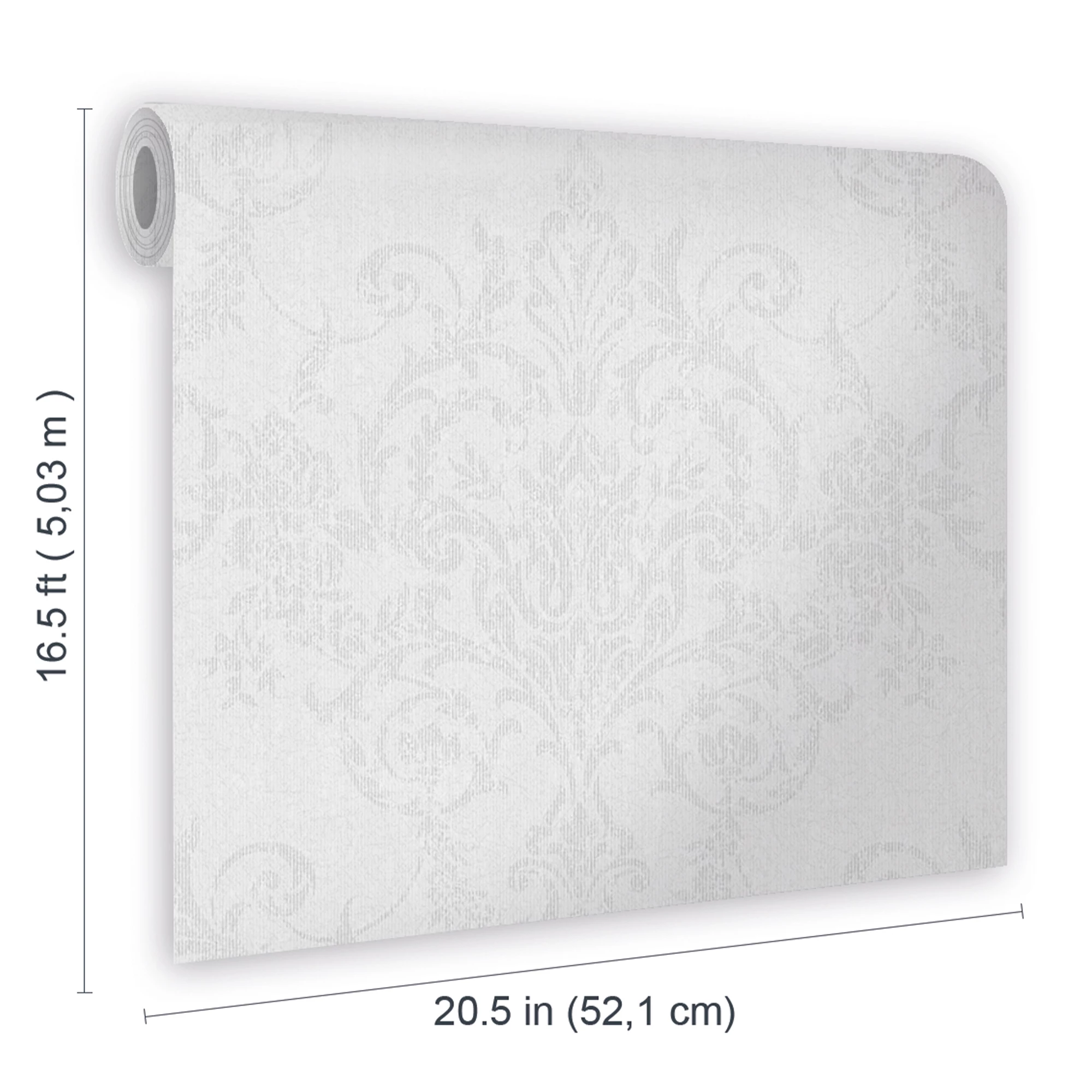 GoodHome Dovenby Grey Damask Silver effect Textured Wallpaper GoodHome Dovenby Grey Damask Silver Effect Textured Wallpaper -trade point store goodhome dovenby grey damask silver effect textured wallpaper5059340410500 02t