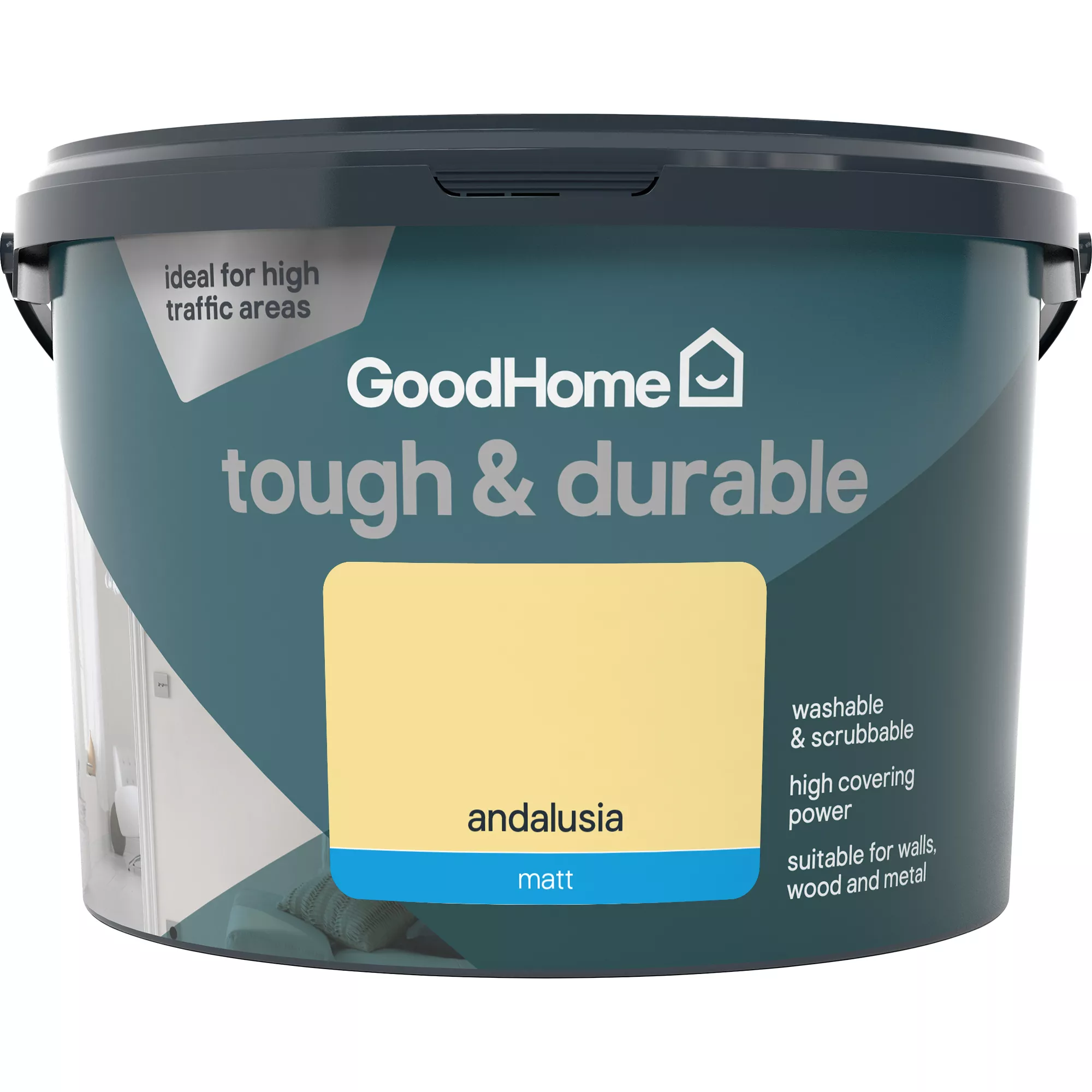 GoodHome Durable Andalusia Matt Emulsion paint, 2.5L GoodHome Durable Andalusia Matt Emulsion Paint, 2.5L -trade point store goodhome durable andalusia matt emulsion paint 2 5l3663602406419 02c