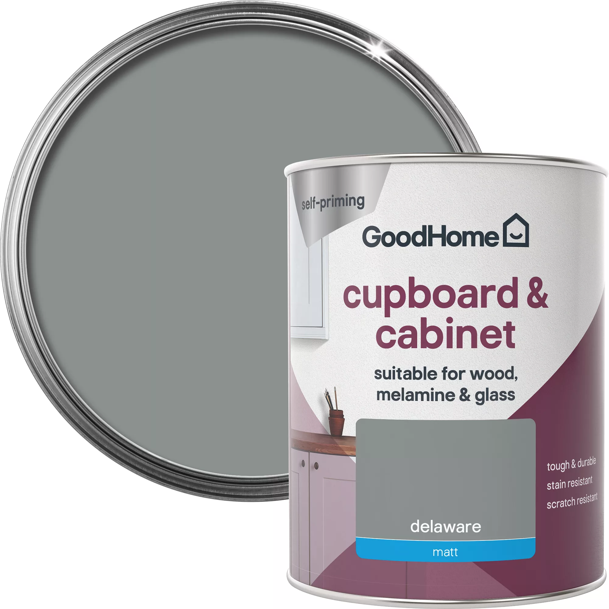 GoodHome Durable Delaware Matt Cabinet & wardrobe paint, 750ml GoodHome Durable Delaware Matt Cabinet & Wardrobe Paint, 750ml -trade point store goodhome durable delaware matt cabinet wardrobe paint 750ml3663602583141 21c