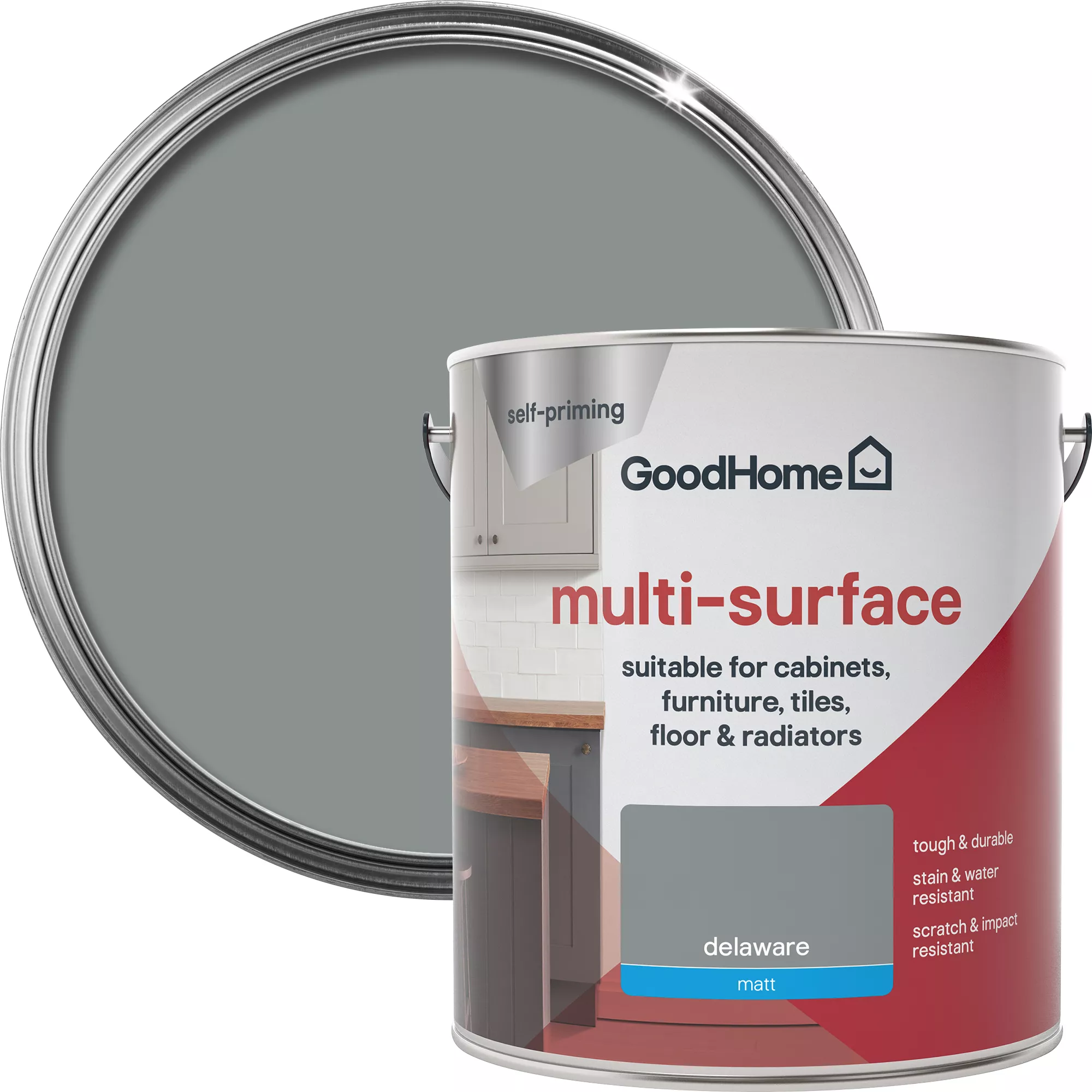 GoodHome Durable Delaware Matt Multi-surface paint, 2L GoodHome Durable Delaware Matt Multi-surface Paint, 2L -trade point store goodhome durable delaware matt multi surface paint 2l3663602586098 21c