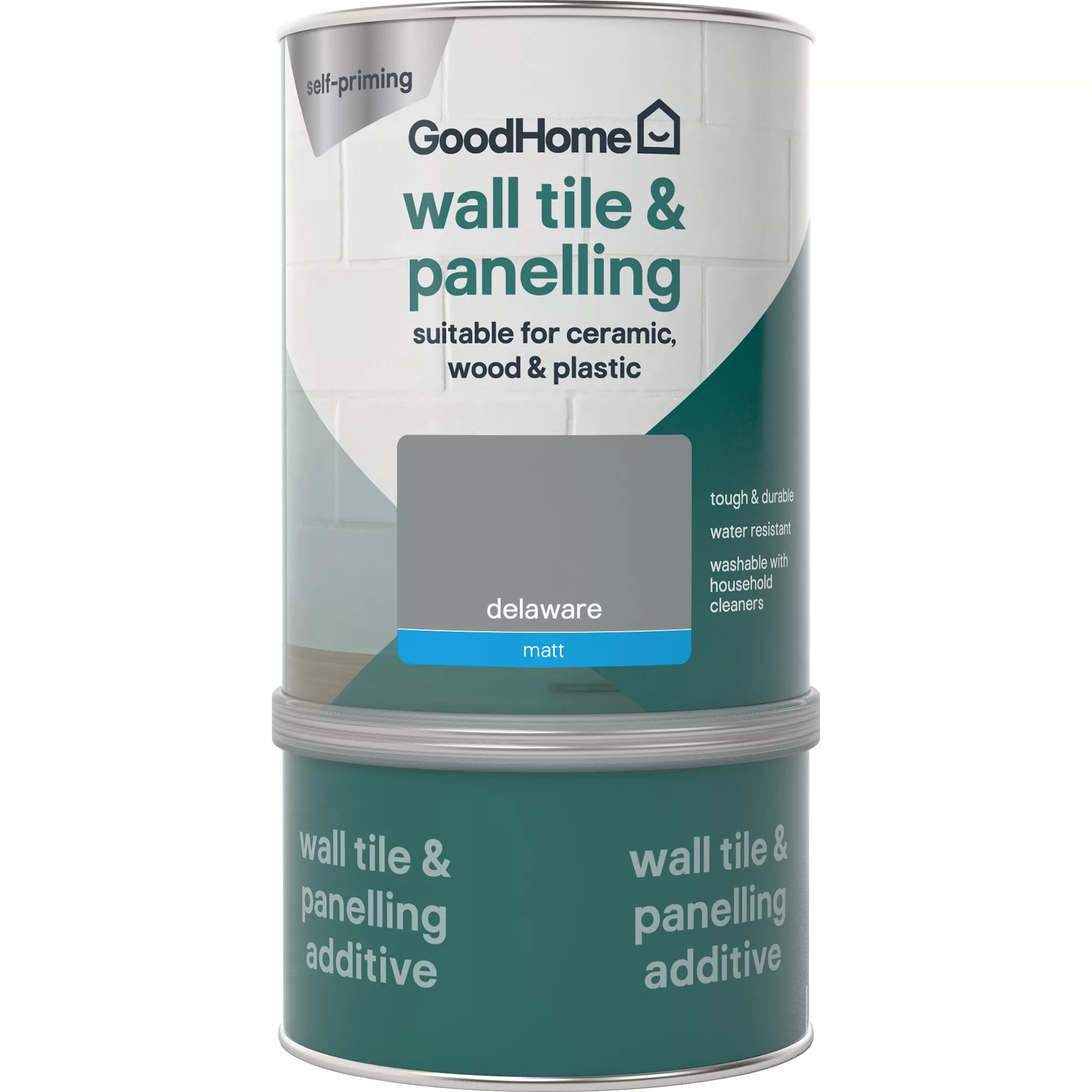 GoodHome Durable Delaware Matt Wall tile & panelling paint, 750ml GoodHome Durable Delaware Matt Wall Tile & Panelling Paint, 750ml -trade point store goodhome durable delaware matt wall tile panelling paint 750ml3663602583813 02c