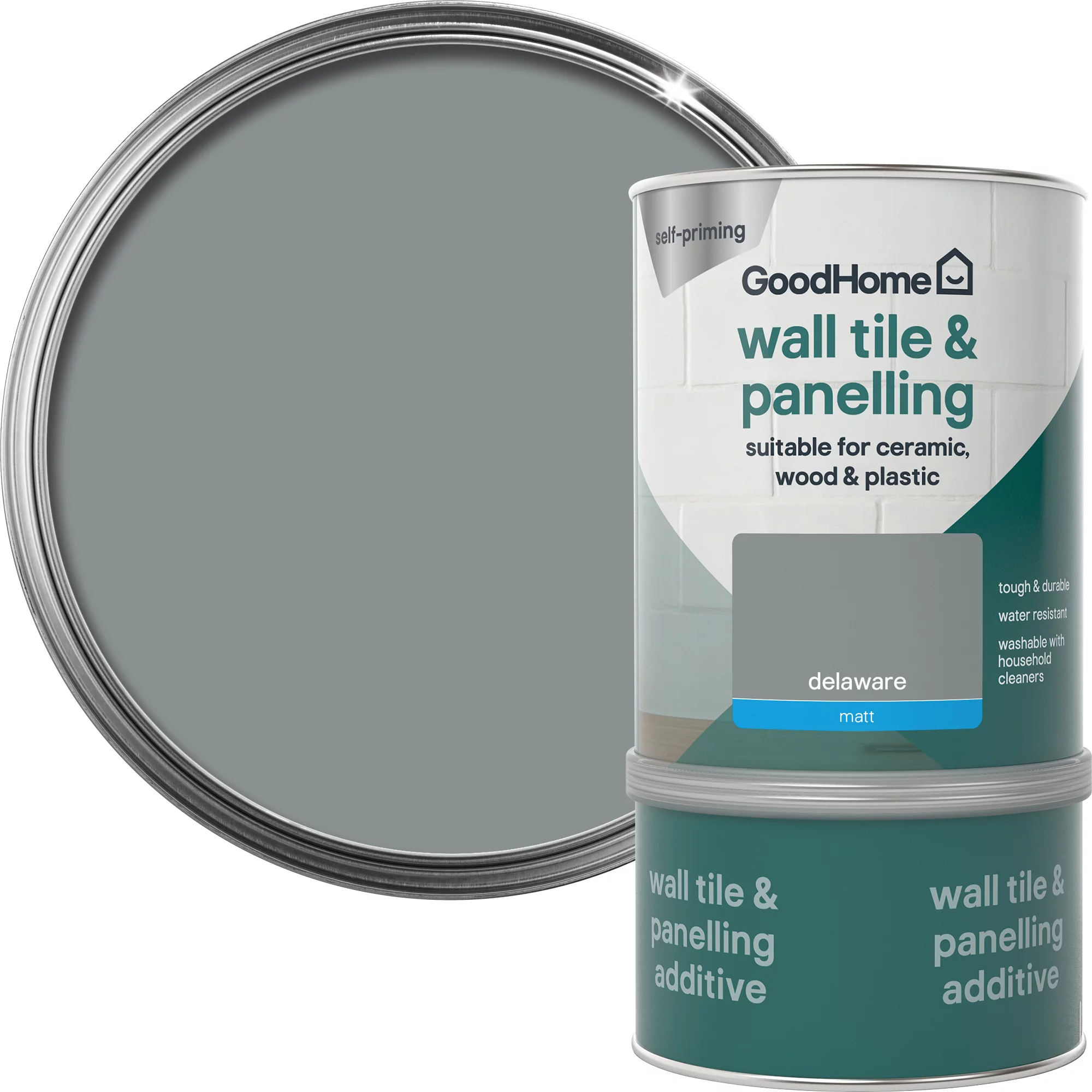 GoodHome Durable Delaware Matt Wall tile & panelling paint, 750ml GoodHome Durable Delaware Matt Wall Tile & Panelling Paint, 750ml -trade point store goodhome durable delaware matt wall tile panelling paint 750ml3663602583813 21c