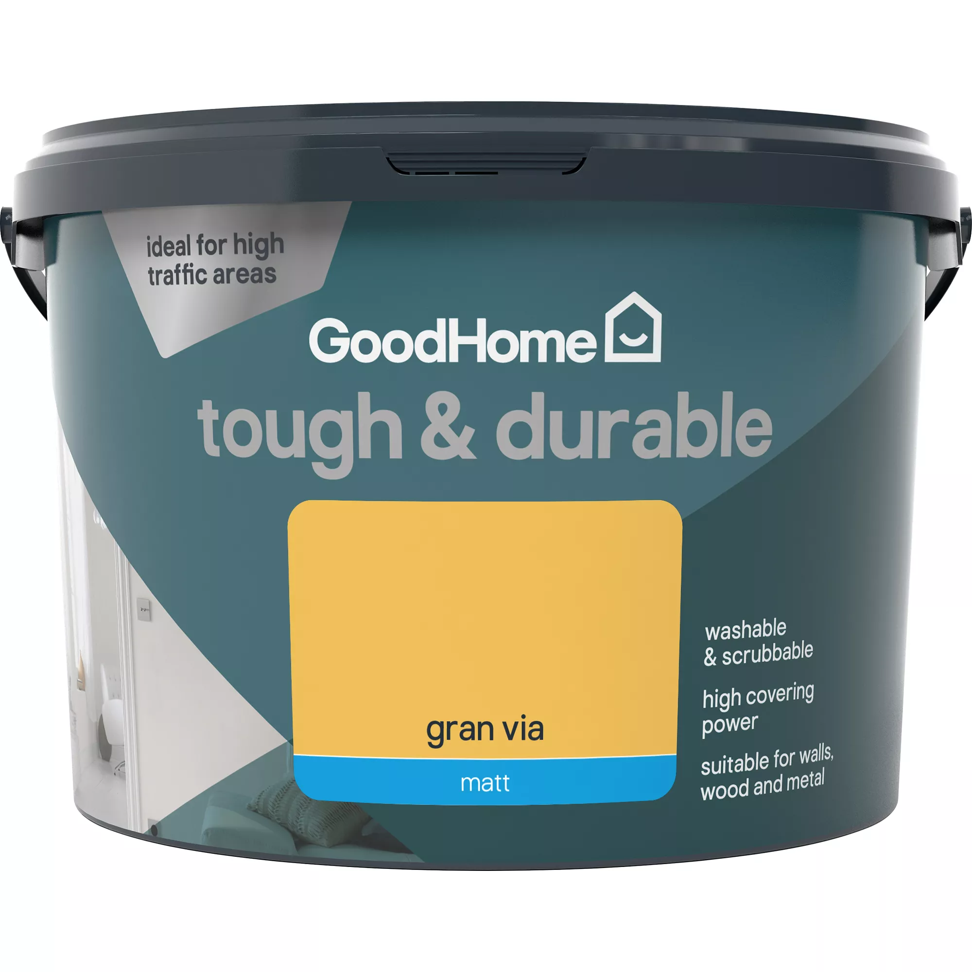 GoodHome Durable Gran via Matt Emulsion paint, 2.5L GoodHome Durable Gran Via Matt Emulsion Paint, 2.5L -trade point store goodhome durable gran via matt emulsion paint 2 5l3663602406303 02c