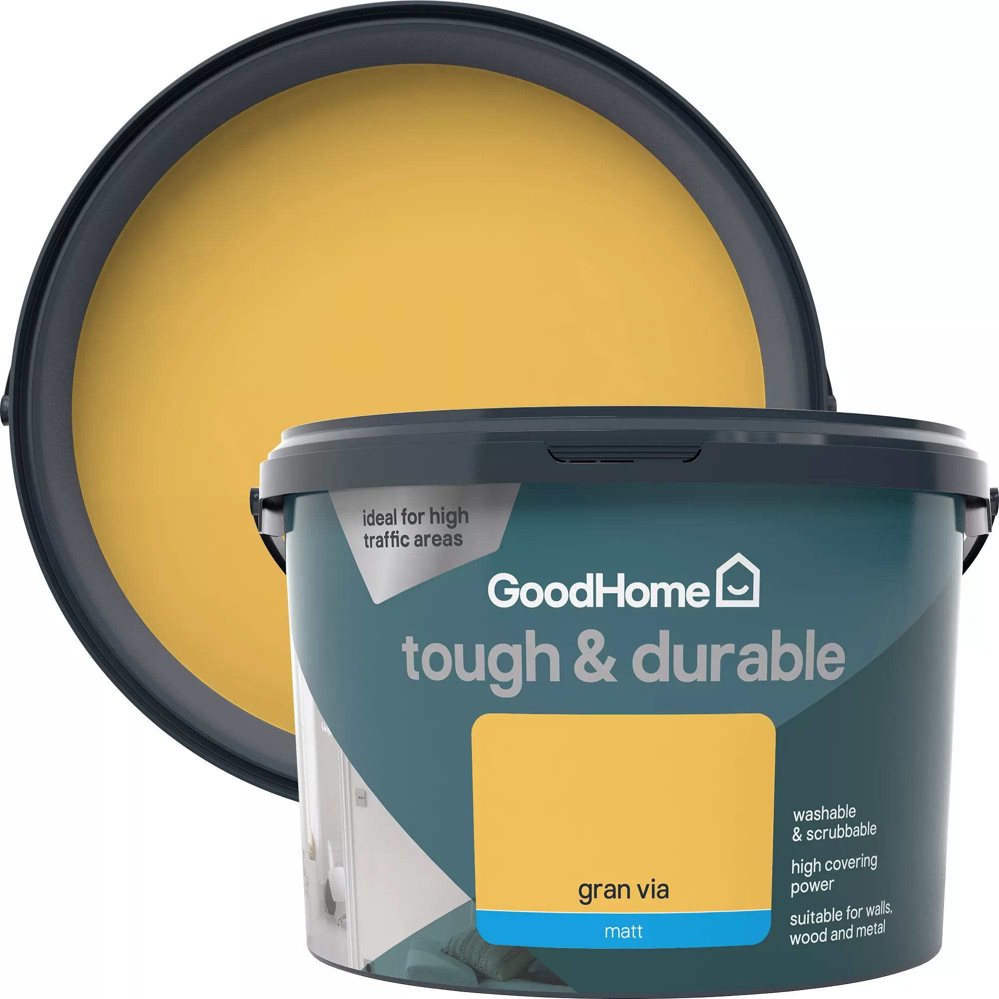 GoodHome Durable Gran via Matt Emulsion paint, 2.5L GoodHome Durable Gran Via Matt Emulsion Paint, 2.5L -trade point store goodhome durable gran via matt emulsion paint 2 5l3663602406303 37c