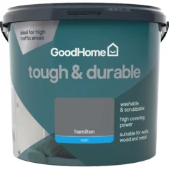GoodHome Durable Hamilton Matt Emulsion Paint, 5L -trade point store goodhome durable hamilton matt emulsion paint 5l3663602401469 02c