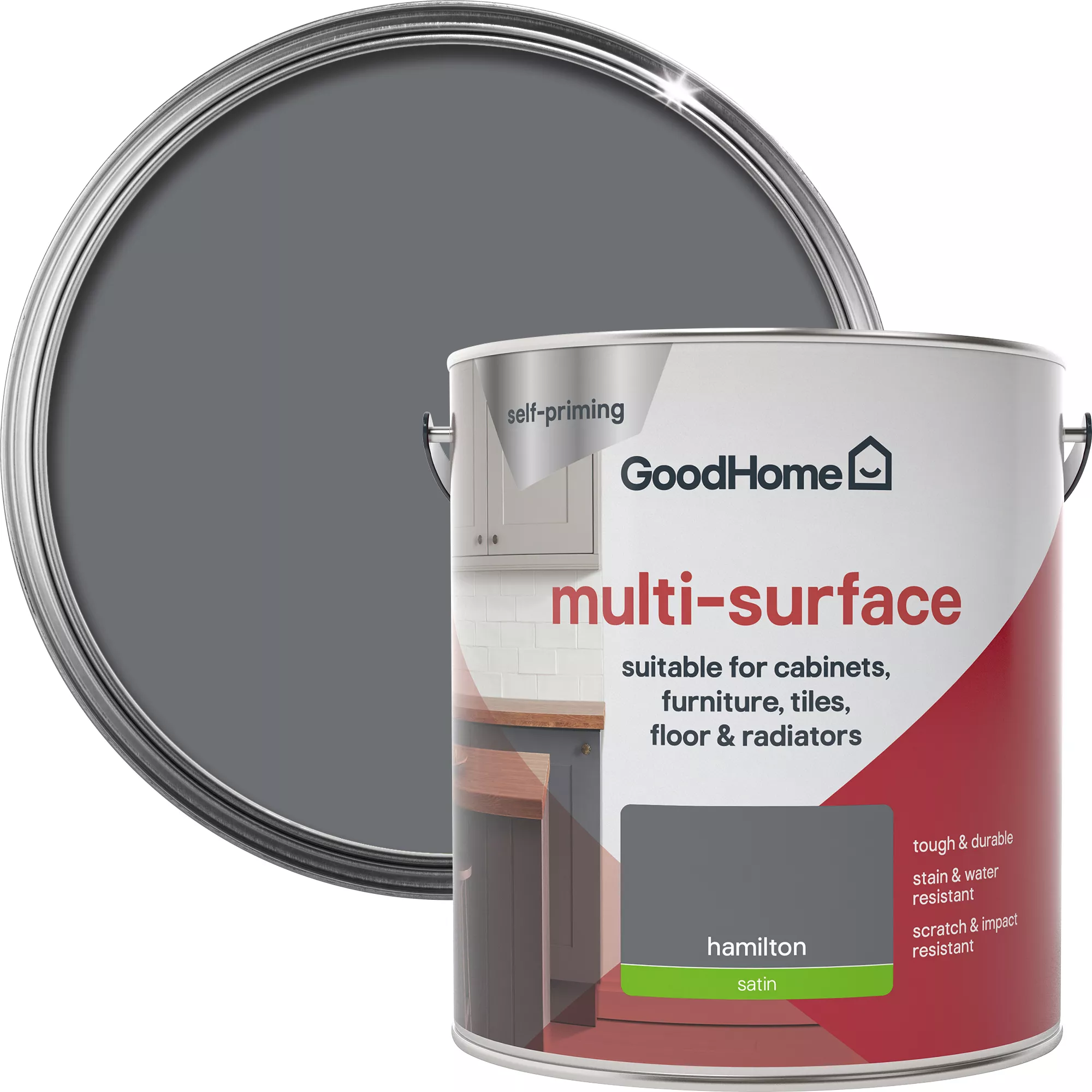 GoodHome Durable Hamilton Satin Multi-surface paint, 2L GoodHome Durable Hamilton Satin Multi-surface Paint, 2L -trade point store goodhome durable hamilton satin multi surface paint 2l3663602586197 21c