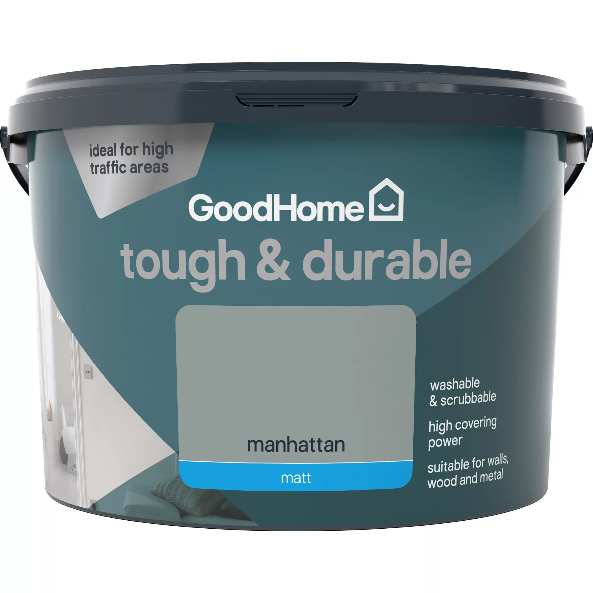 GoodHome Durable Manhattan Matt Emulsion paint, 2.5L GoodHome Durable Manhattan Matt Emulsion Paint, 2.5L -trade point store goodhome durable manhattan matt emulsion paint 2 5l3663602408642 02c