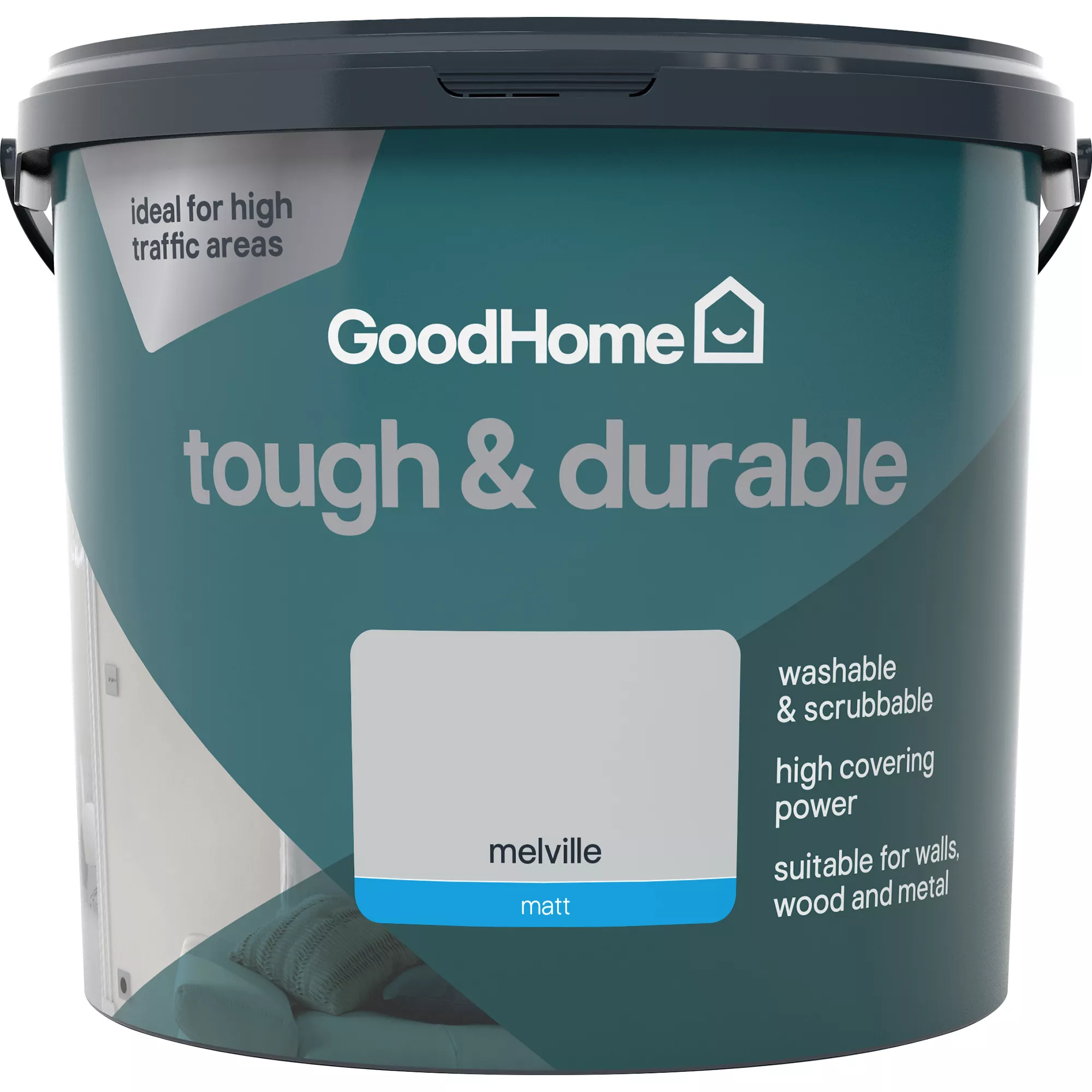 GoodHome Durable Melville Matt Emulsion paint, 5L GoodHome Durable Melville Matt Emulsion Paint, 5L -trade point store goodhome durable melville matt emulsion paint 5l3663602409205 02c