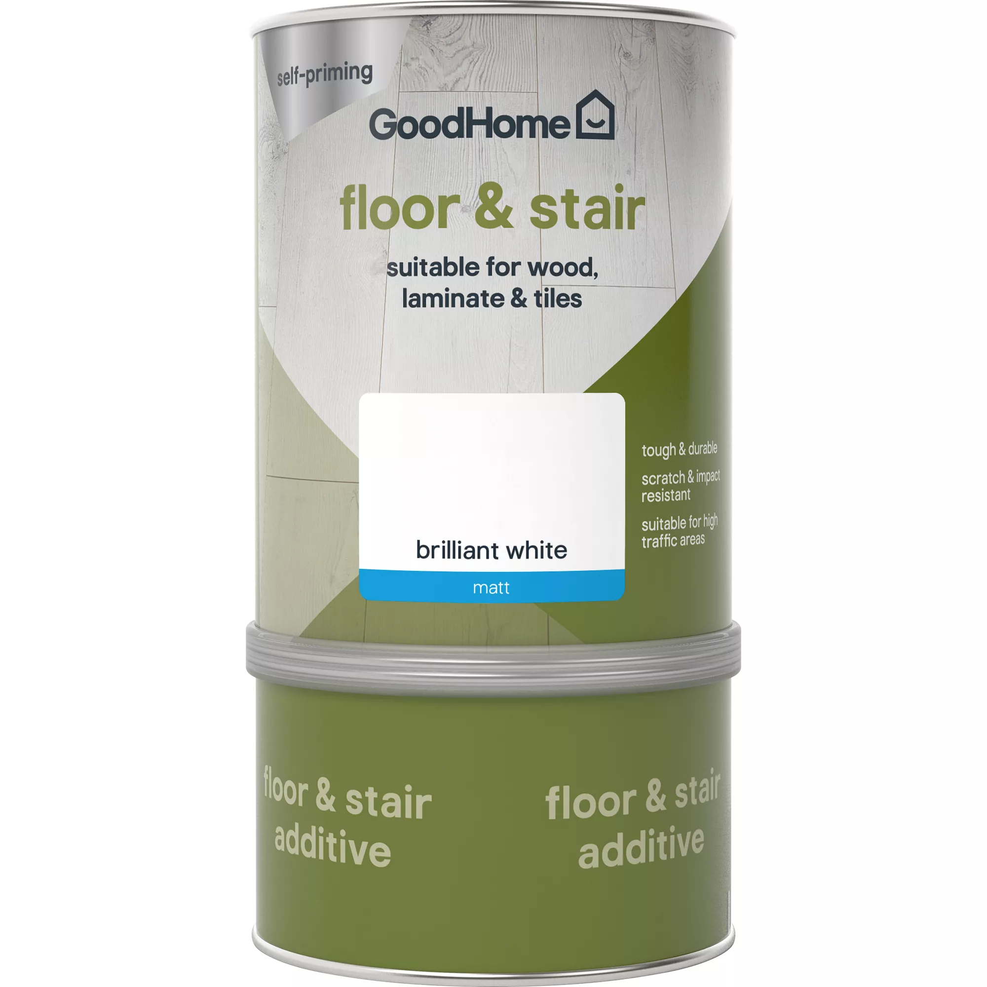 GoodHome Durable North pole (Brilliant white) Matt Floor & stair paint, 750ml GoodHome Durable North Pole (Brilliant White) Matt Floor & Stair Paint, 750ml -trade point store goodhome durable north pole brilliant white matt floor stair paint 750ml3663602584681 02c