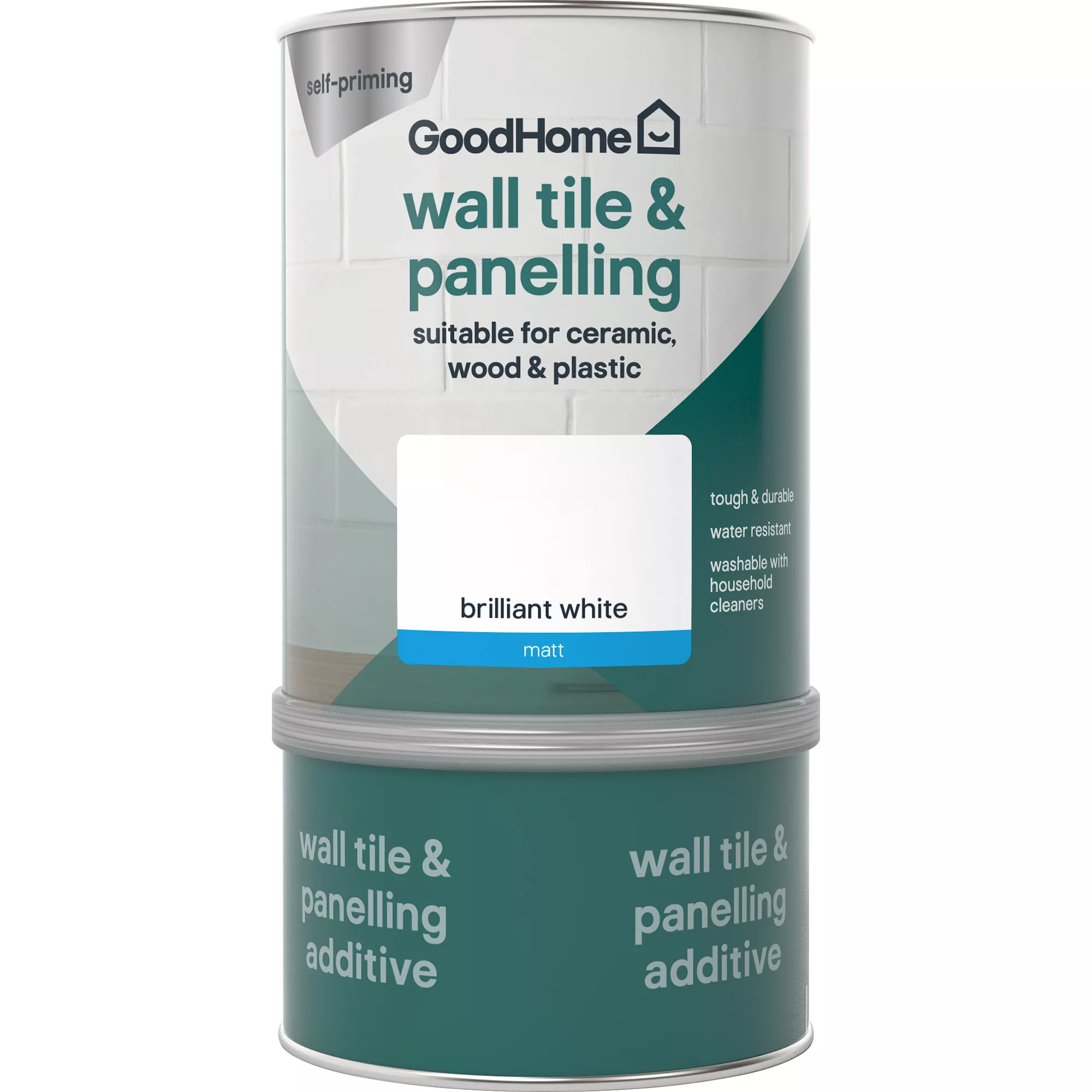 GoodHome Durable North pole (Brilliant white) Matt Wall tile & panelling paint, 750ml GoodHome Durable North Pole (Brilliant White) Matt Wall Tile & Panelling Paint, 750ml -trade point store goodhome durable north pole brilliant white matt wall tile panelling paint 750ml3663602583752 02c