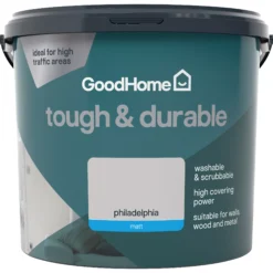 GoodHome Durable Philadelphia Matt Emulsion Paint, 5L -trade point store goodhome durable philadelphia matt emulsion paint 5l3663602408437 02c