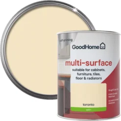 GoodHome Durable Toronto Satin Multi-surface Paint, 750ml
