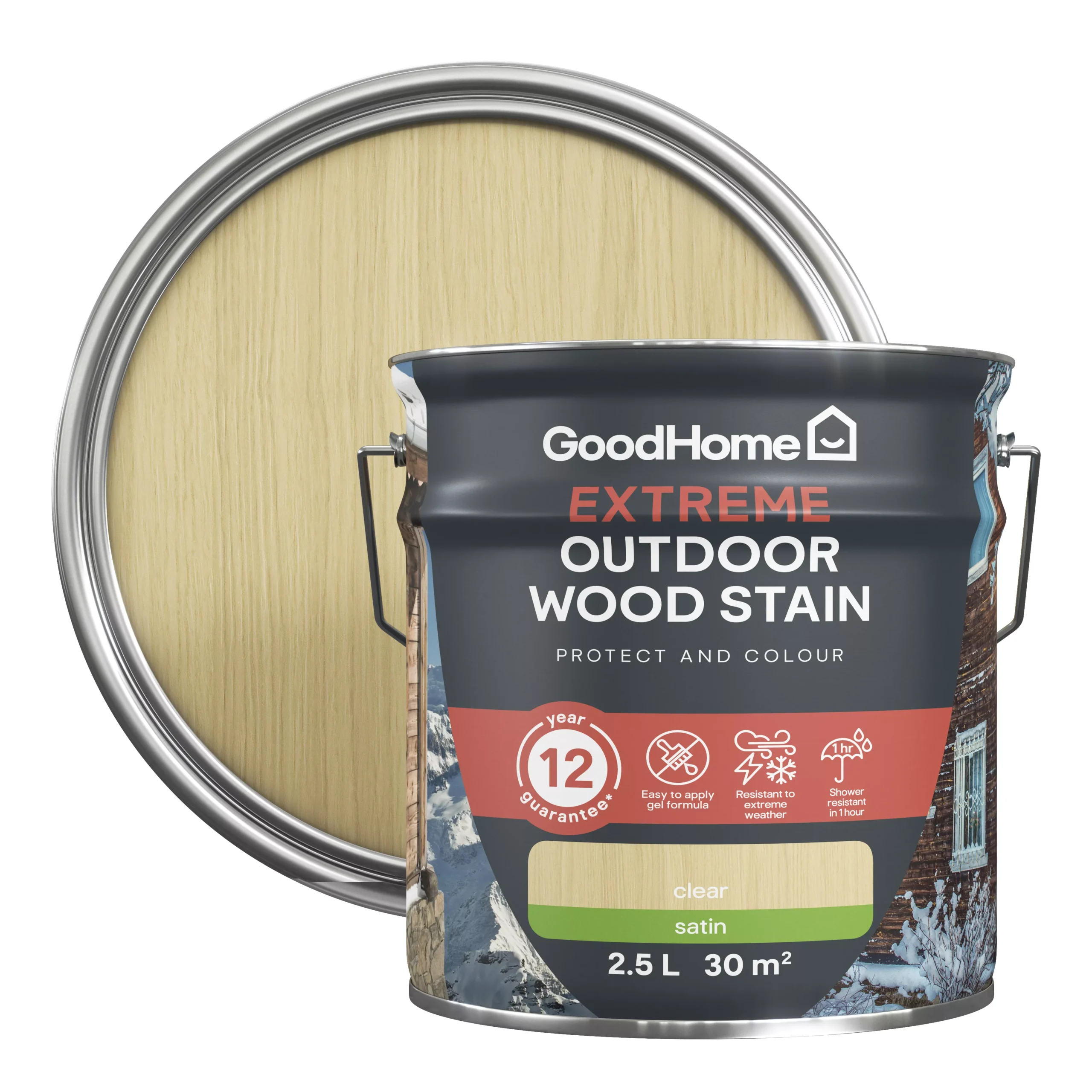 GoodHome Extreme Outdoor Clear Satin Quick dry Wood stain, 2.5L GoodHome Extreme Outdoor Clear Satin Quick Dry Wood Stain, 2.5L -trade point store goodhome extreme outdoor clear satin quick dry wood stain 2 5l5059340297552 21c scaled