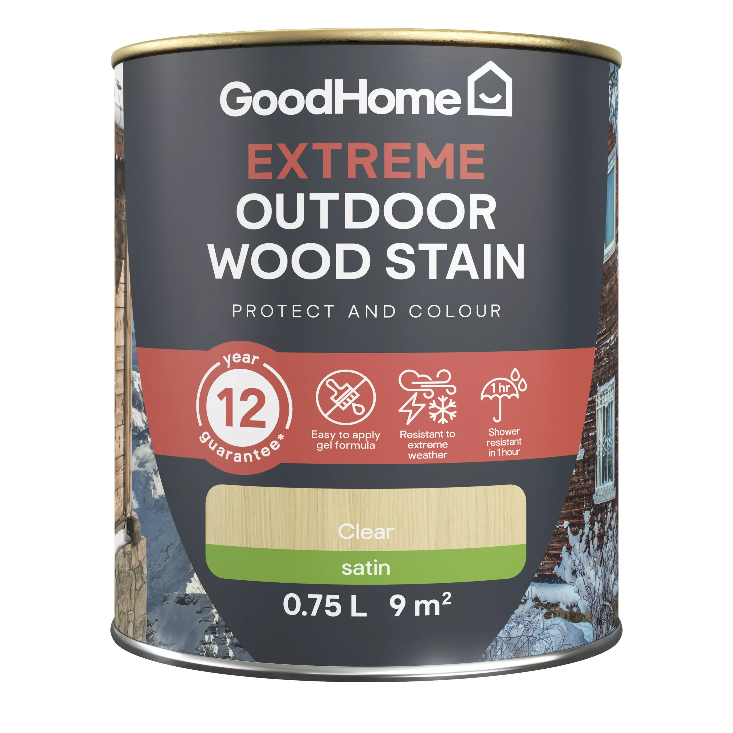 GoodHome Extreme Outdoor Clear Satin Quick dry Wood stain, 750ml GoodHome Extreme Outdoor Clear Satin Quick Dry Wood Stain, 750ml -trade point store goodhome extreme outdoor clear satin quick dry wood stain 750ml5059340297514 02c scaled