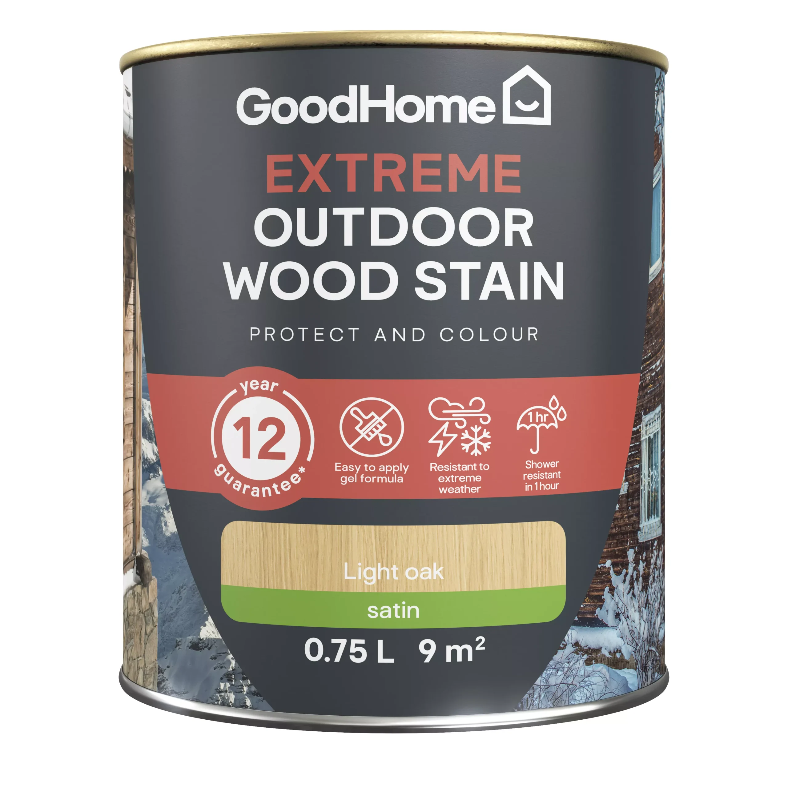 GoodHome Extreme Outdoor Light Oak Satin Quick dry Wood stain, 750ml GoodHome Extreme Outdoor Light Oak Satin Quick Dry Wood Stain, 750ml -trade point store goodhome extreme outdoor light oak satin quick dry wood stain 750ml5059340297484 02c scaled