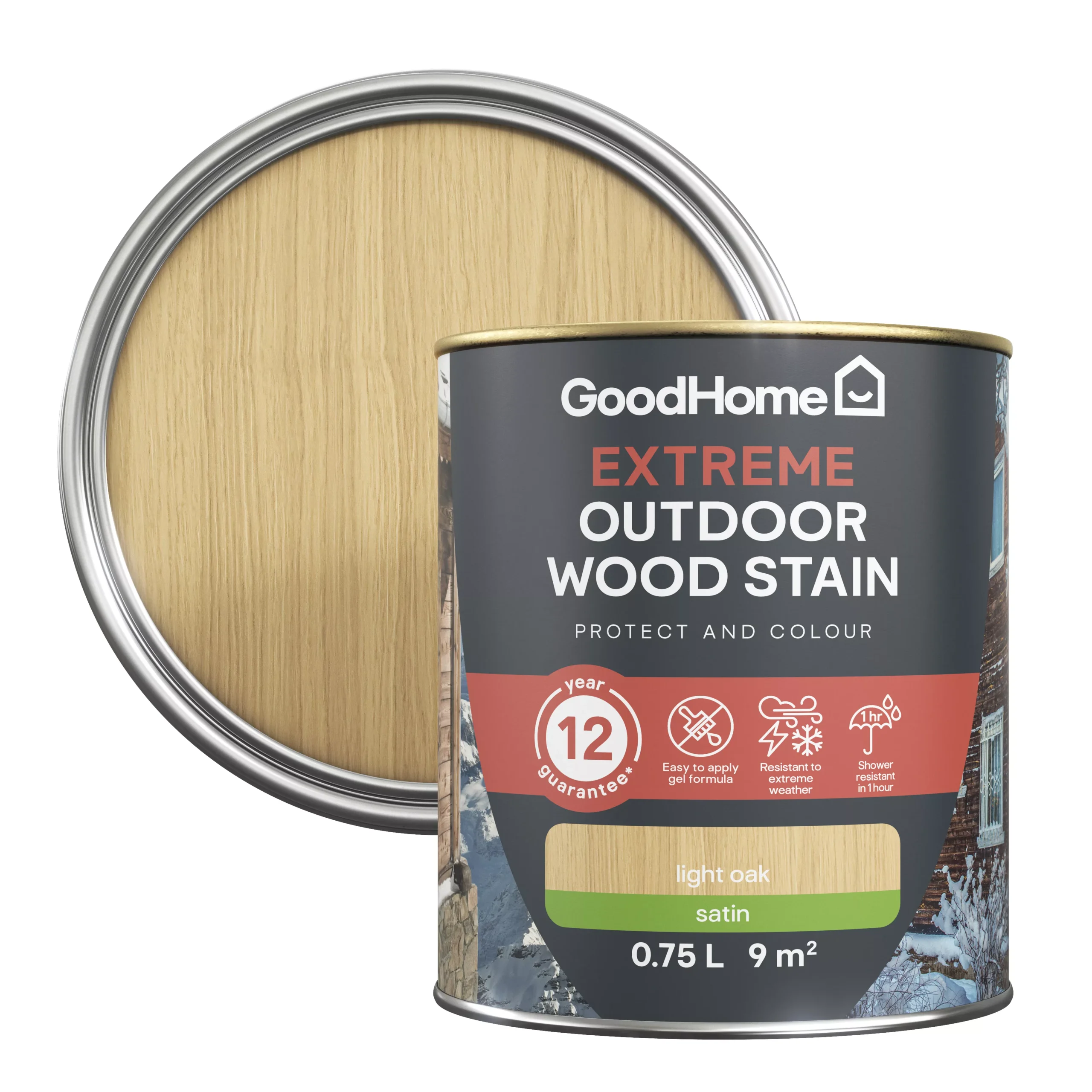 GoodHome Extreme Outdoor Light Oak Satin Quick dry Wood stain, 750ml GoodHome Extreme Outdoor Light Oak Satin Quick Dry Wood Stain, 750ml -trade point store goodhome extreme outdoor light oak satin quick dry wood stain 750ml5059340297484 21c scaled