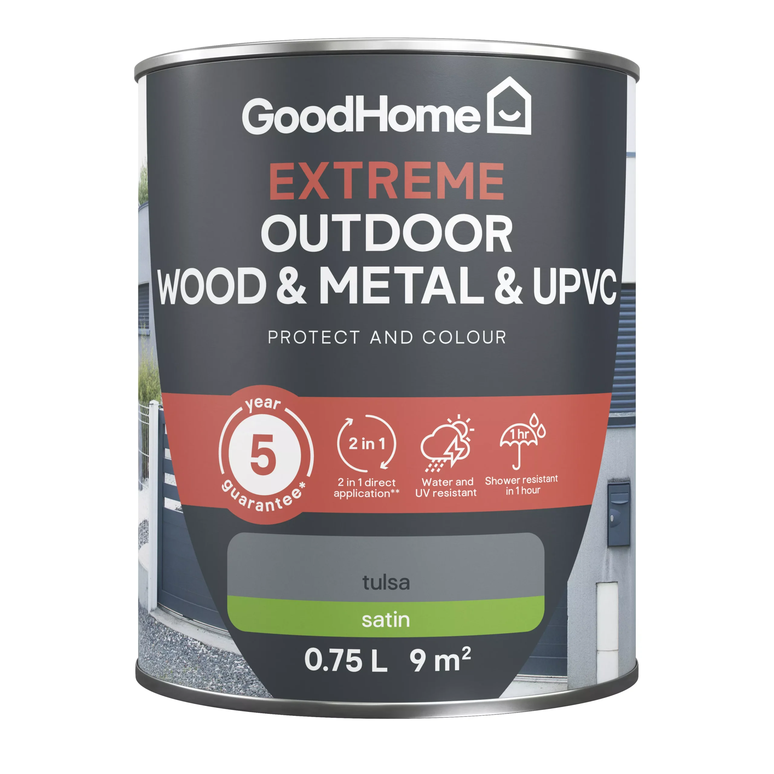 GoodHome Extreme Outdoor Tulsa Satinwood Multi-surface paint, 750ml GoodHome Extreme Outdoor Tulsa Satinwood Multi-surface Paint, 750ml -trade point store goodhome extreme outdoor tulsa satinwood multi surface paint 750ml5059340297040 02c scaled
