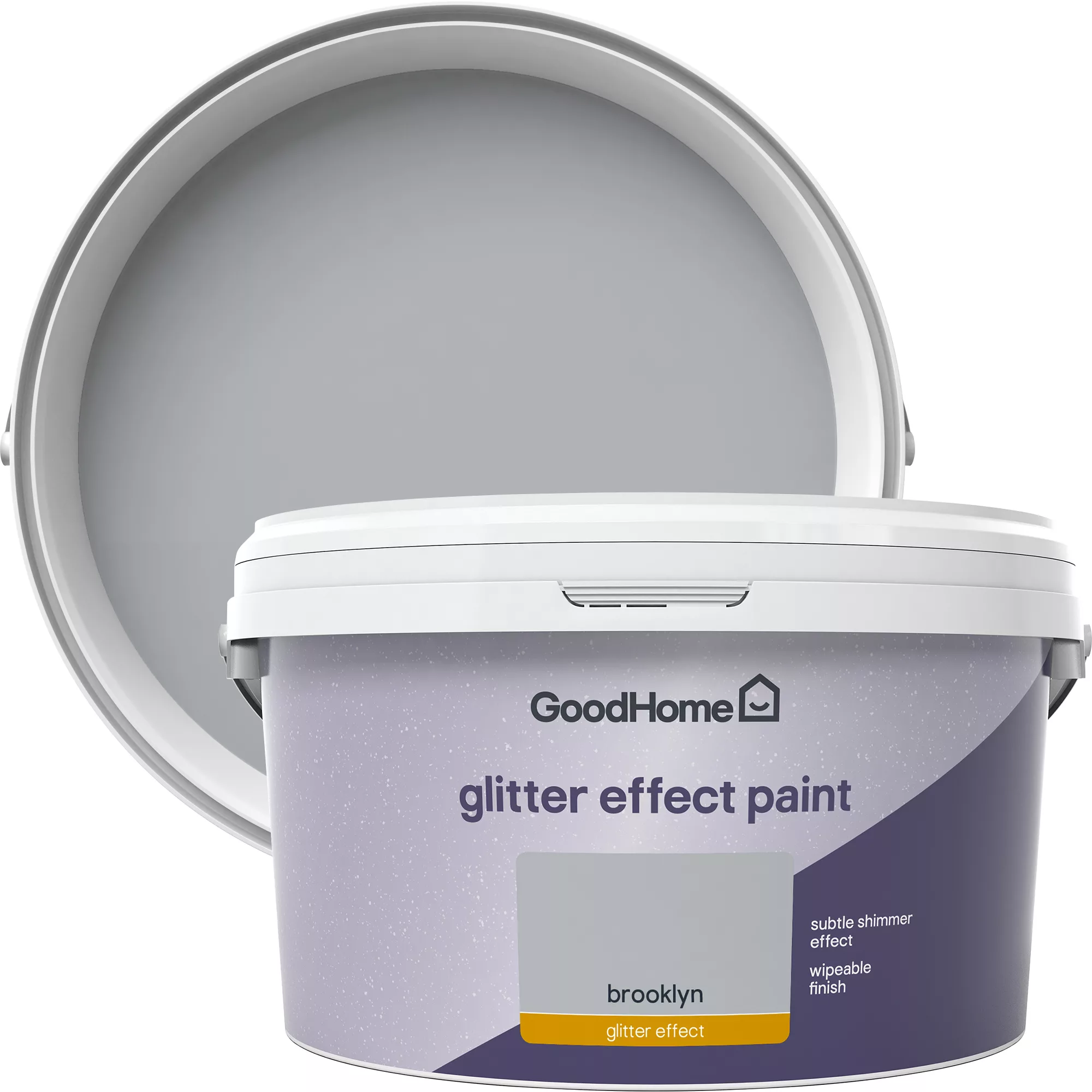 GoodHome Feature Walls Brooklyn Glitter effect Emulsion paint, 2L GoodHome Feature Walls Brooklyn Glitter Effect Emulsion Paint, 2L -trade point store goodhome feature walls brooklyn glitter effect emulsion paint 2l5059340273334 37c