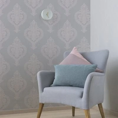 GoodHome Horsely Grey Damask Mica effect Textured Wallpaper GoodHome Horsely Grey Damask Mica Effect Textured Wallpaper -trade point store goodhome horsely grey damask mica effect textured wallpaper5059340410470 01i